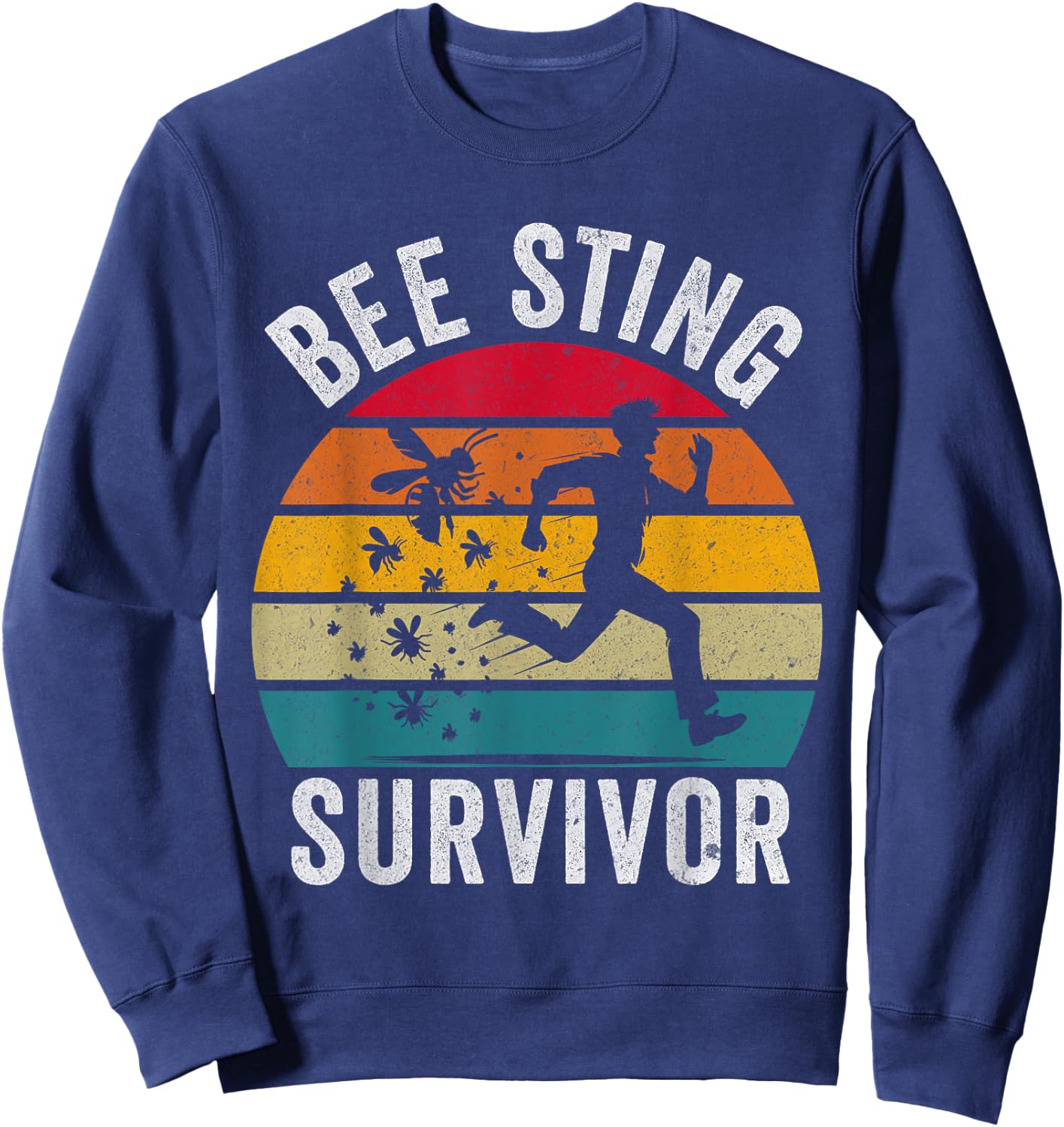 Kids Black Small Retro Bee Keeper Sweatshirt - Sweatshirt | Navy