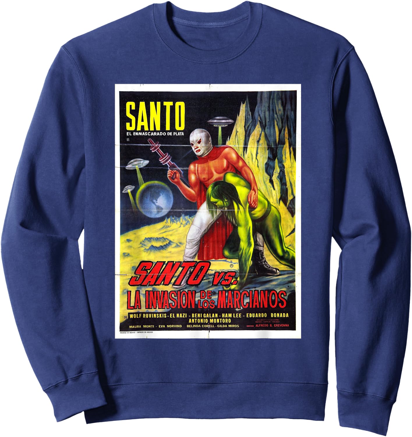 Santo El Enmascarado de Plata Retro Vintage Sweatshirt - Sweatshirt | Navy
