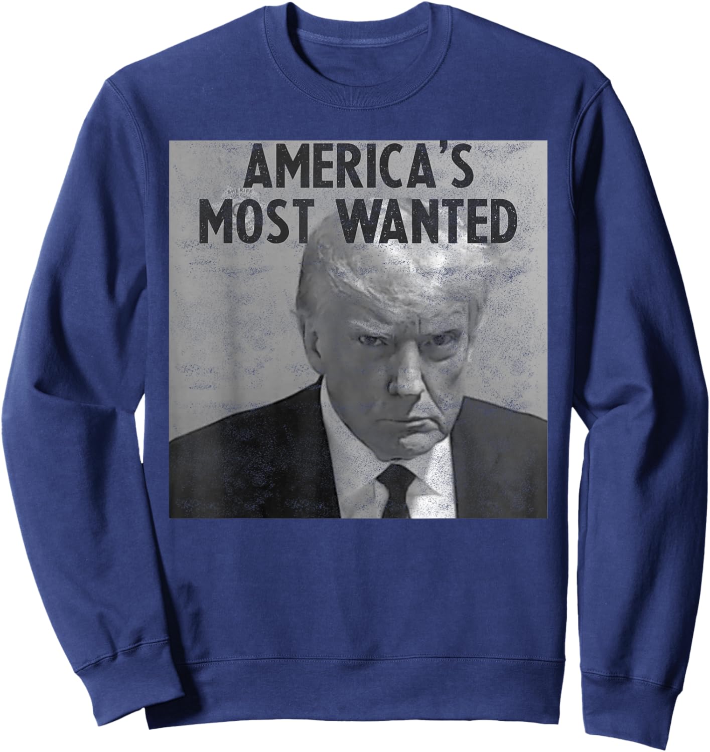 Thug Gangster Most Wanted - Trump Mugshot Sweatshirt - Sweatshirt | Navy