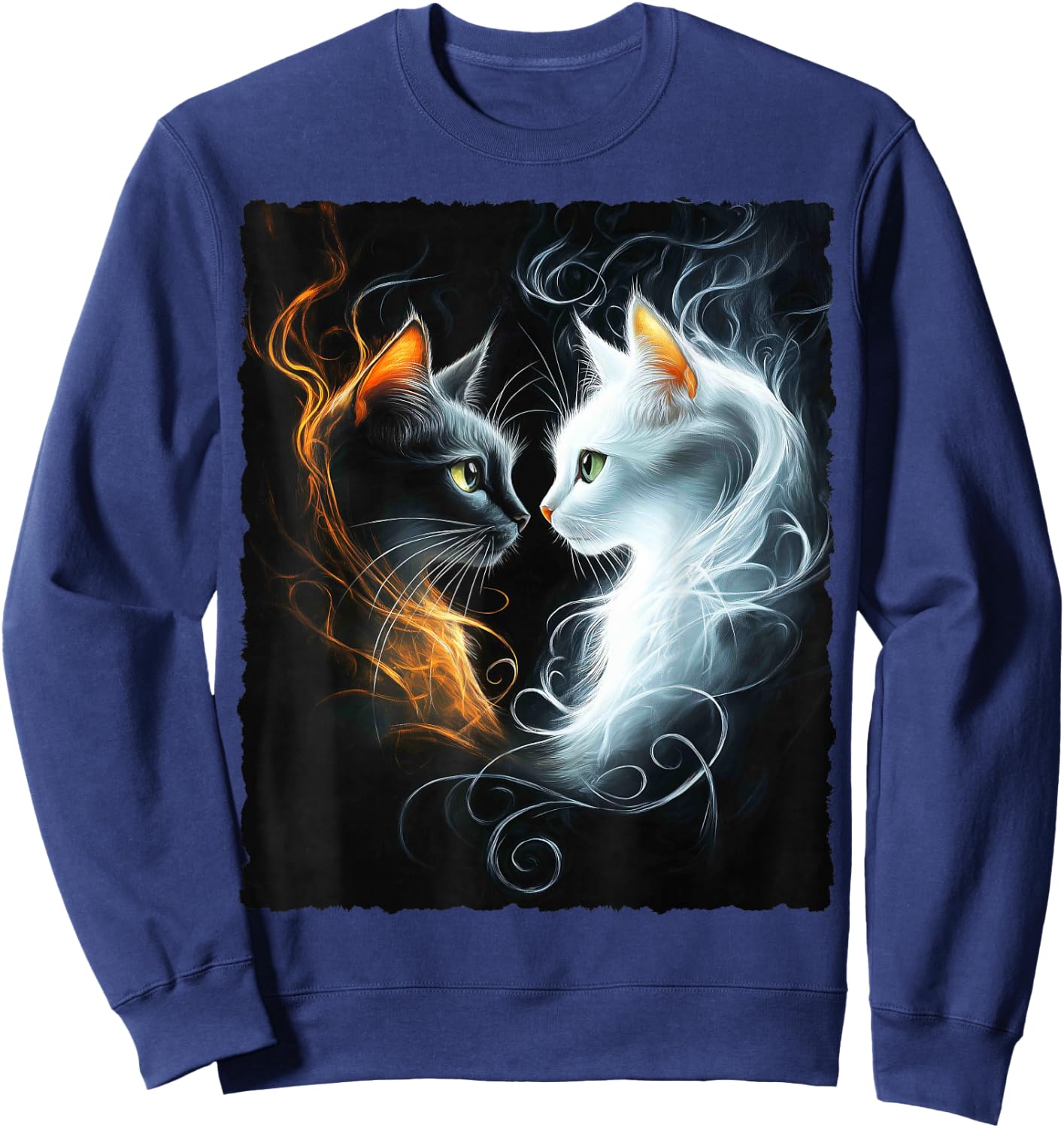 Cute Magical Cat Kitten Fantasy Art Design Sweatshirt - Sweatshirt | Navy
