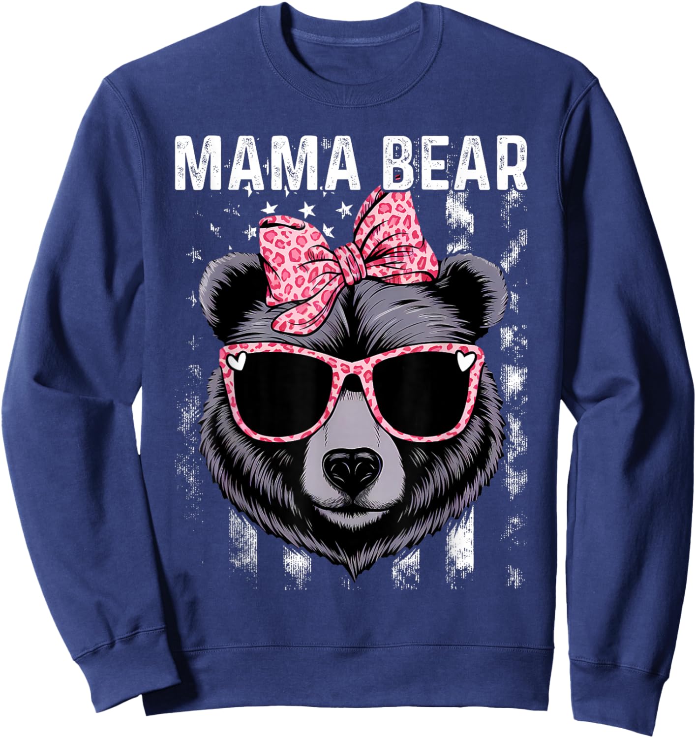 Mama Bear Face Sunglasses Mother Mother's Day Sweatshirt - Sweatshirt | Navy