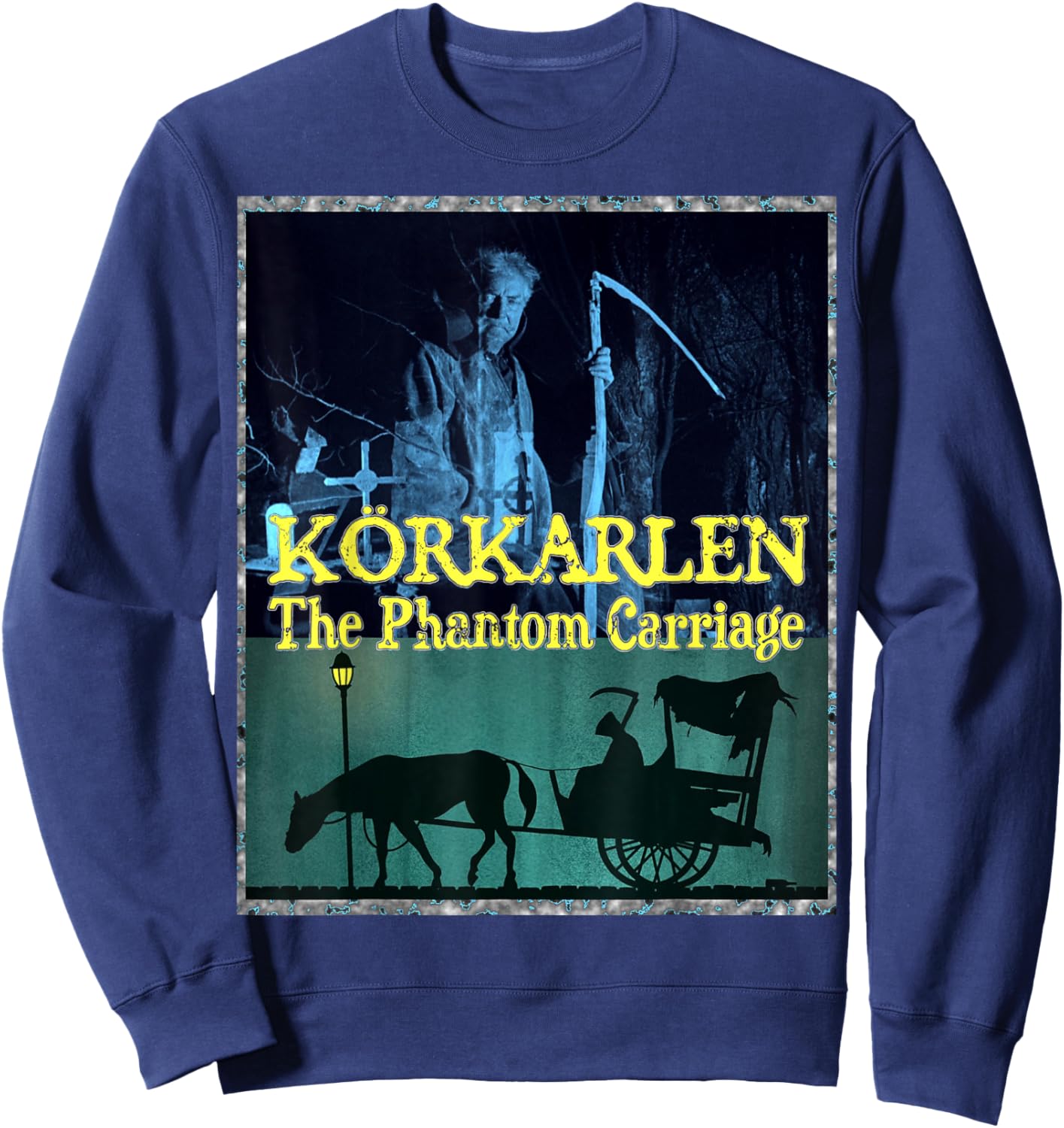 Vintage Classic Horror Körkarlen The Phantom Carriage Sweatshirt - Sweatshirt | Navy