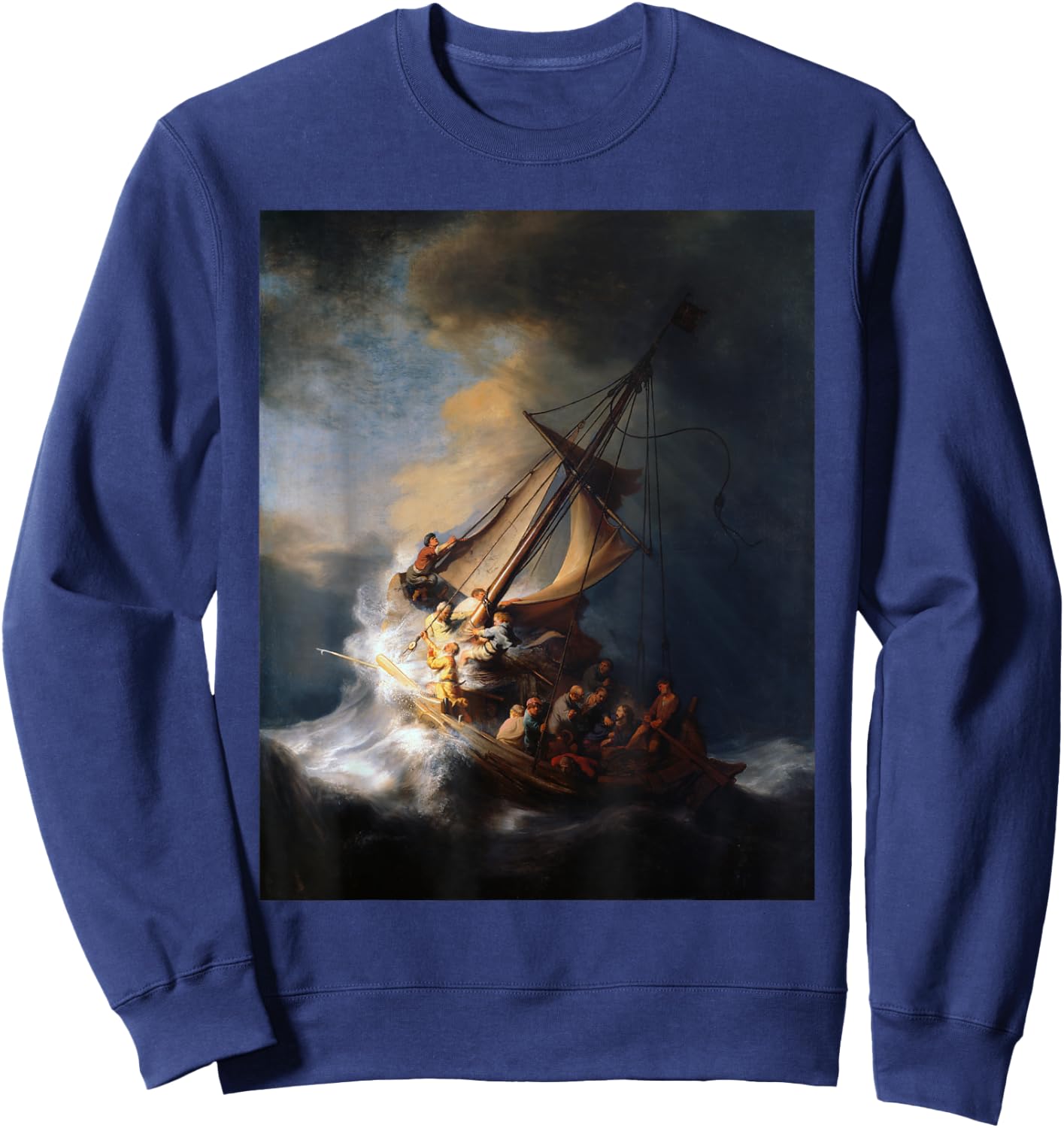 Rembrandt Christ in the Storm at the Sea of Galilee Sweatshirt - Sweatshirt | Navy