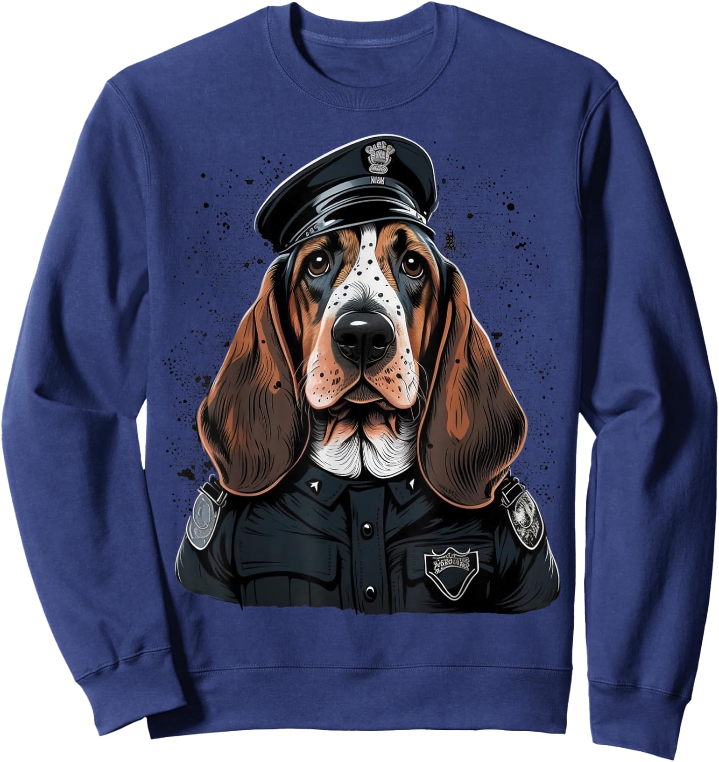 Police Officer Basset Hound Cop dog on Police Basset Hound Men Women Kids Sweatshirt - Sweatshirt | Navy