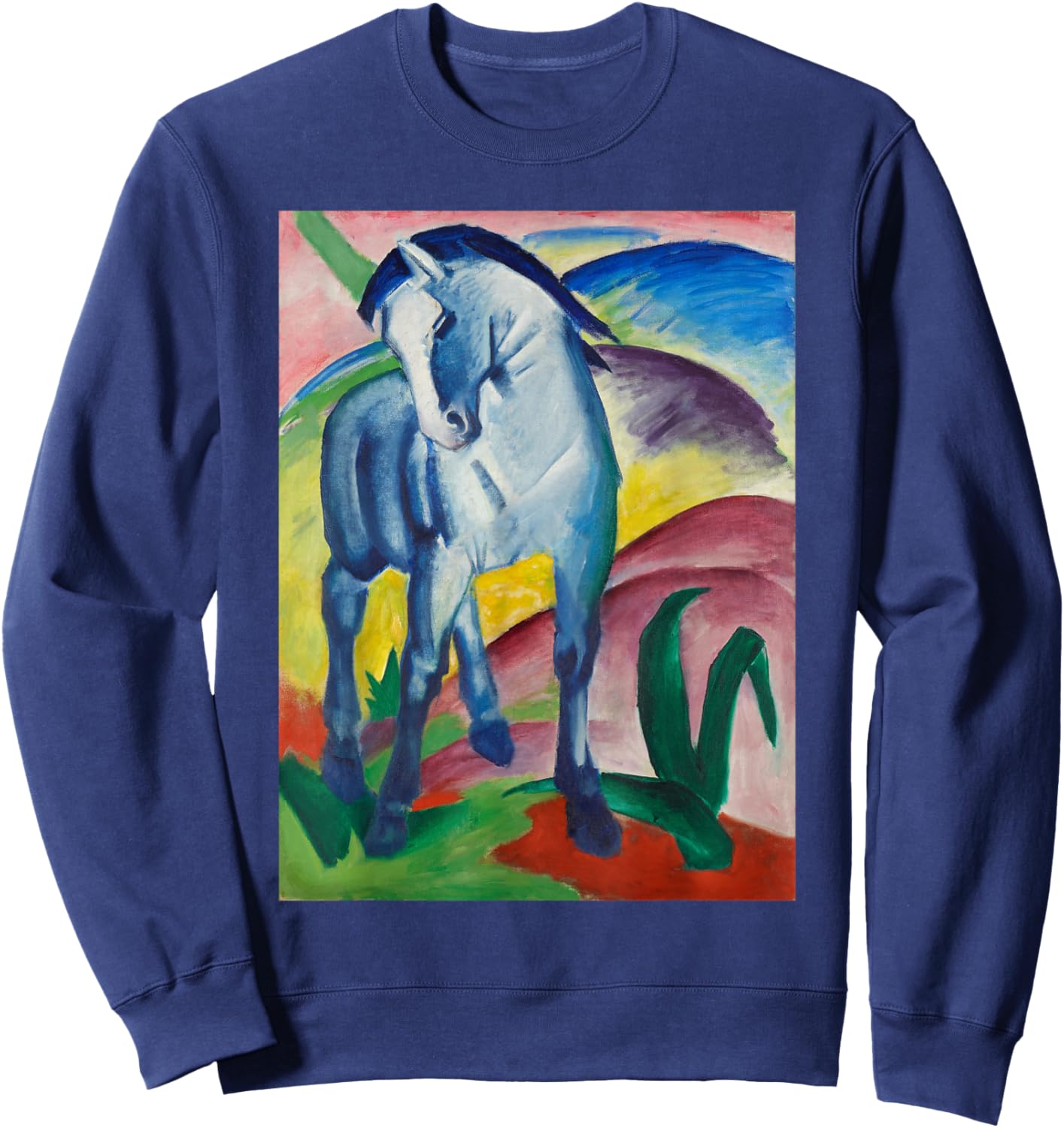 Blue Horse Franz Marc Colorful Expressionism Sweatshirt - Sweatshirt | Navy