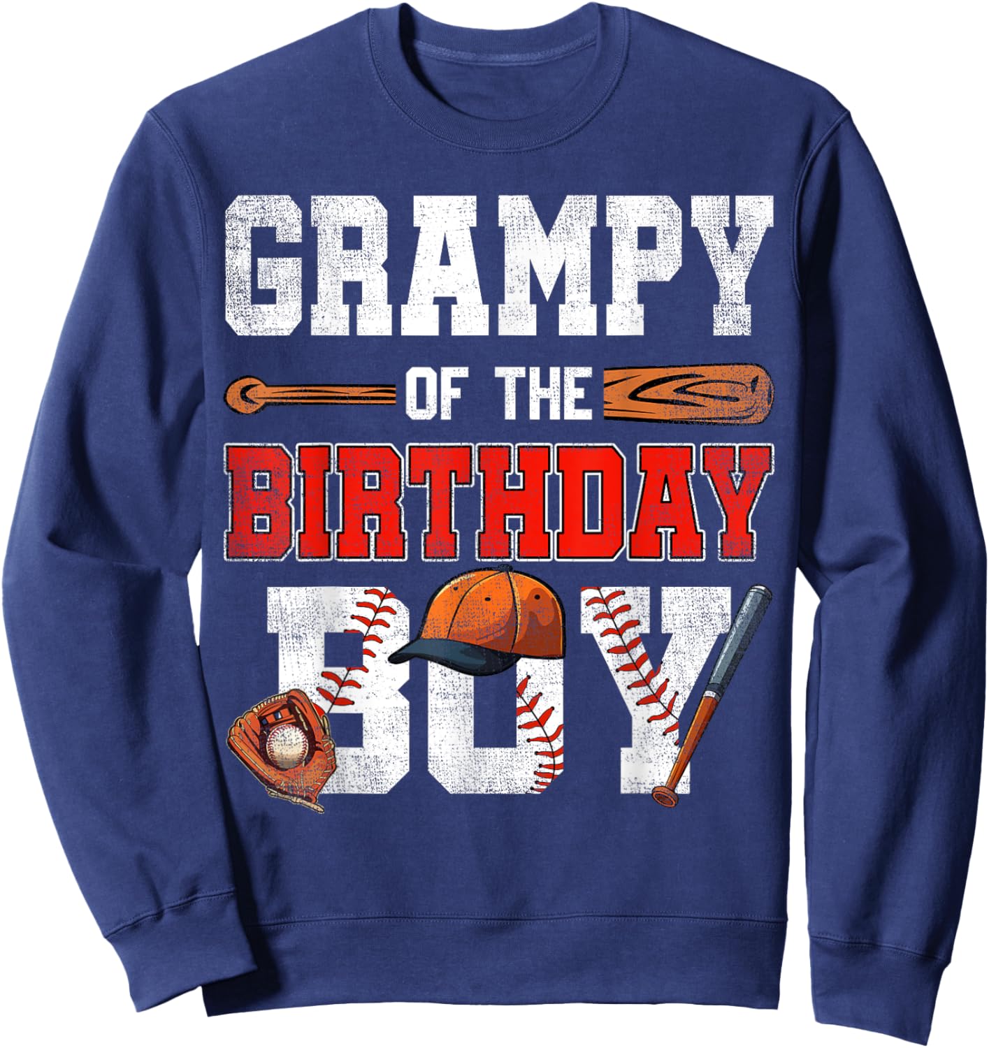 Grampy Of The Birthday Boy Baseball Bday Family Sweatshirt - Sweatshirt | Navy
