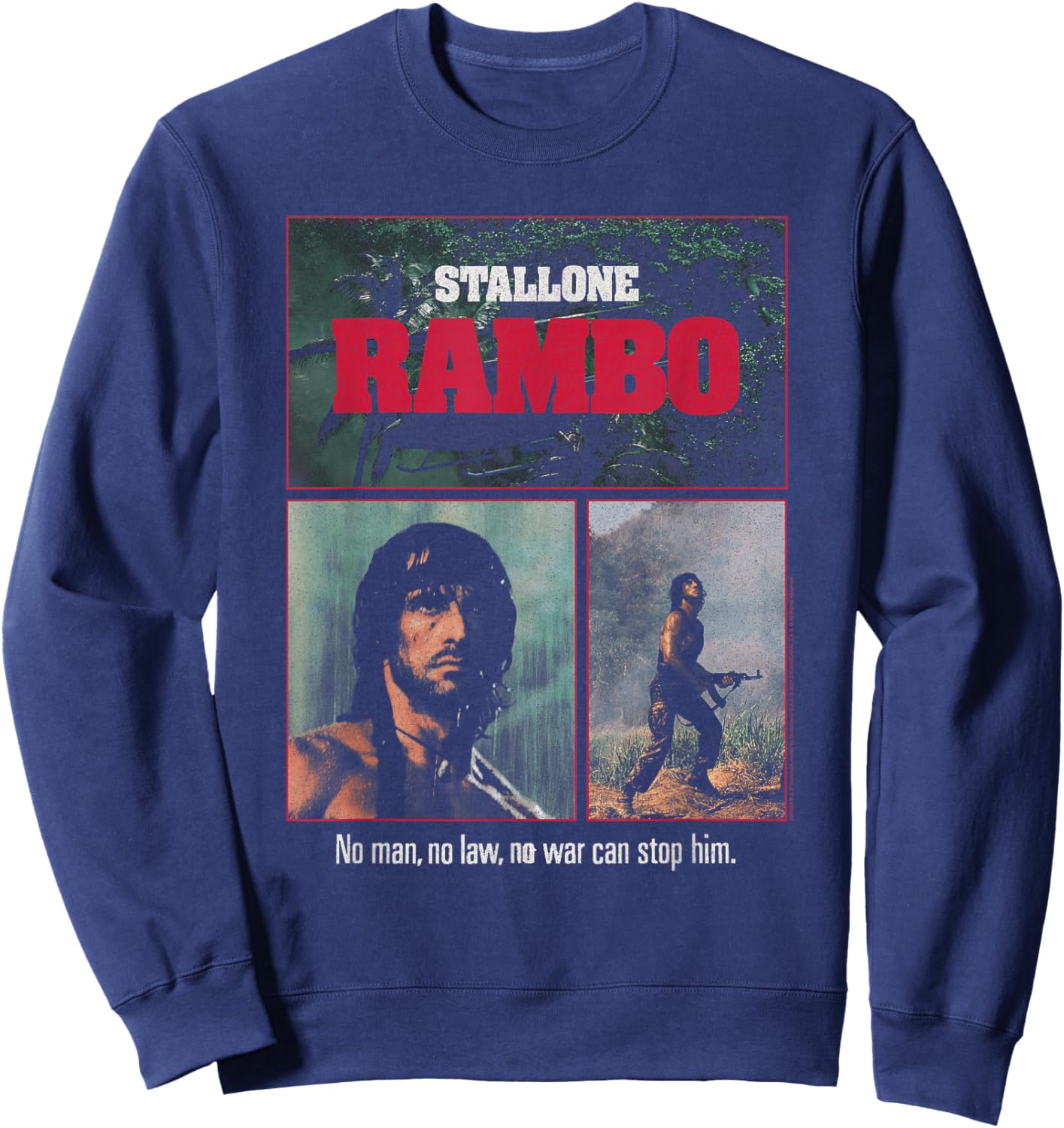 Rambo Stallone Lone Wolf Action Movie Sweatshirt - Sweatshirt | Navy