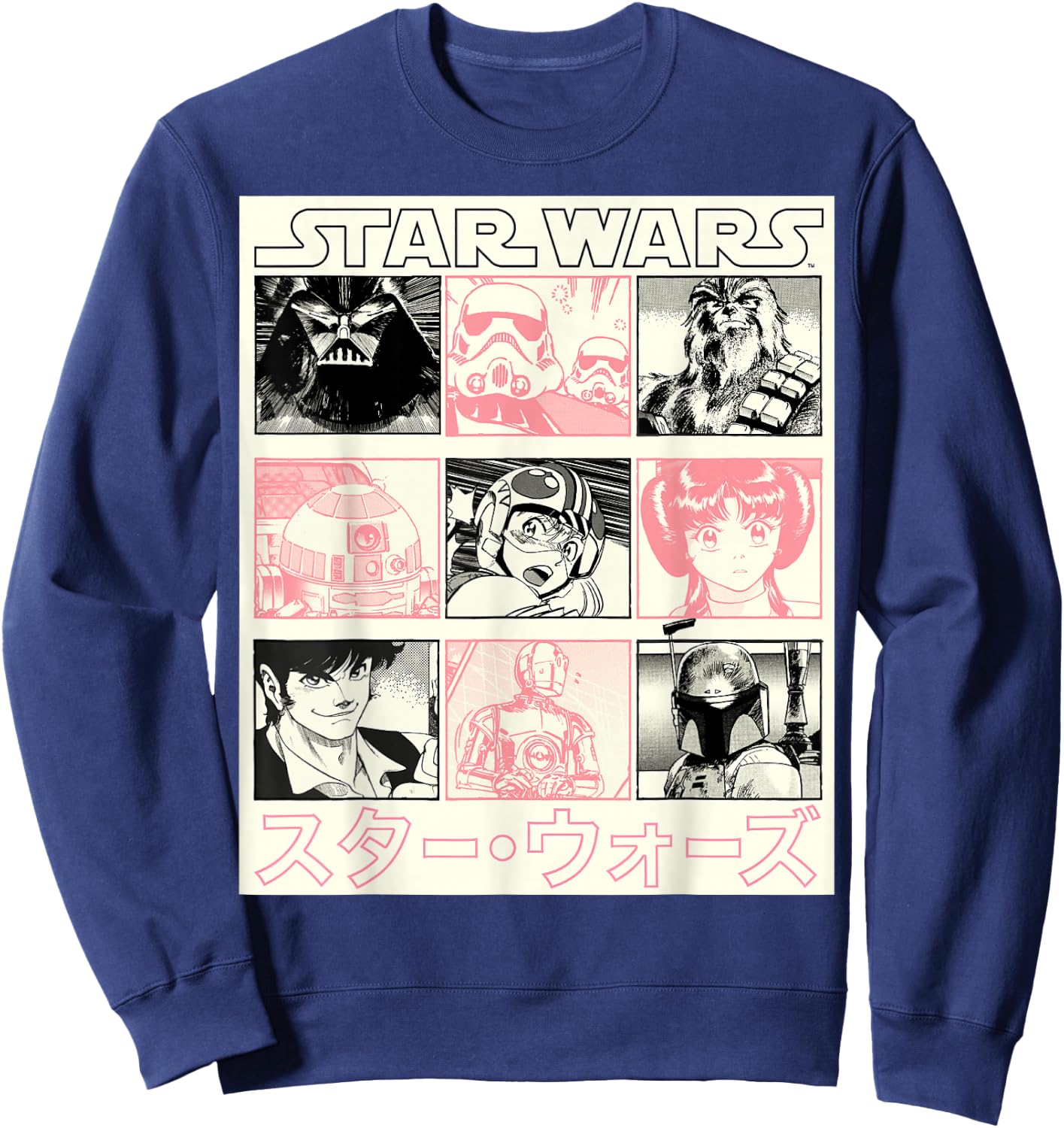 Star Wars Manga Style Comic Panels Sweatshirt - Sweatshirt | Navy