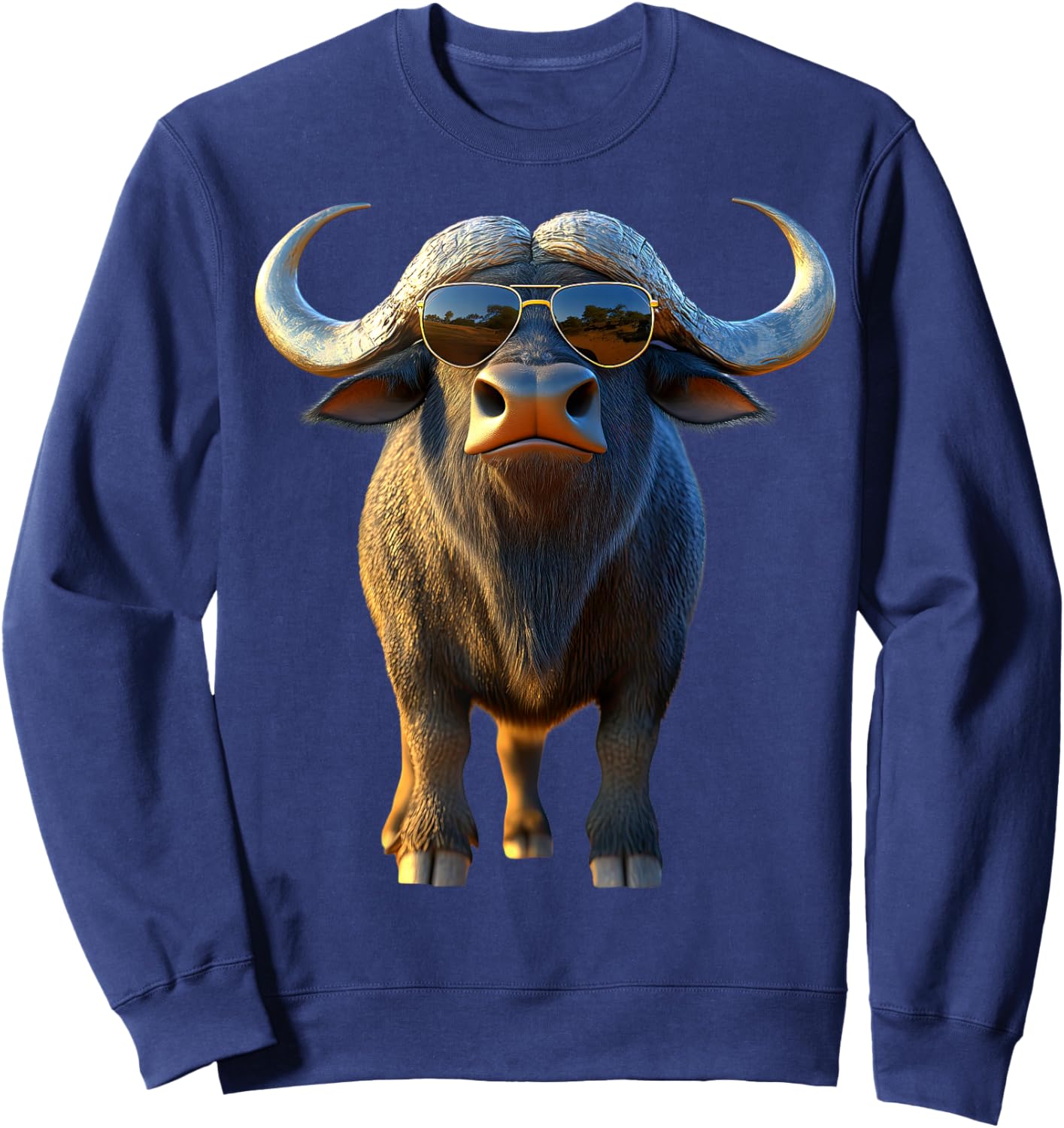 Buffalo Cape Water Buffalos Safari South African Buffalo Sweatshirt - Sweatshirt | Navy