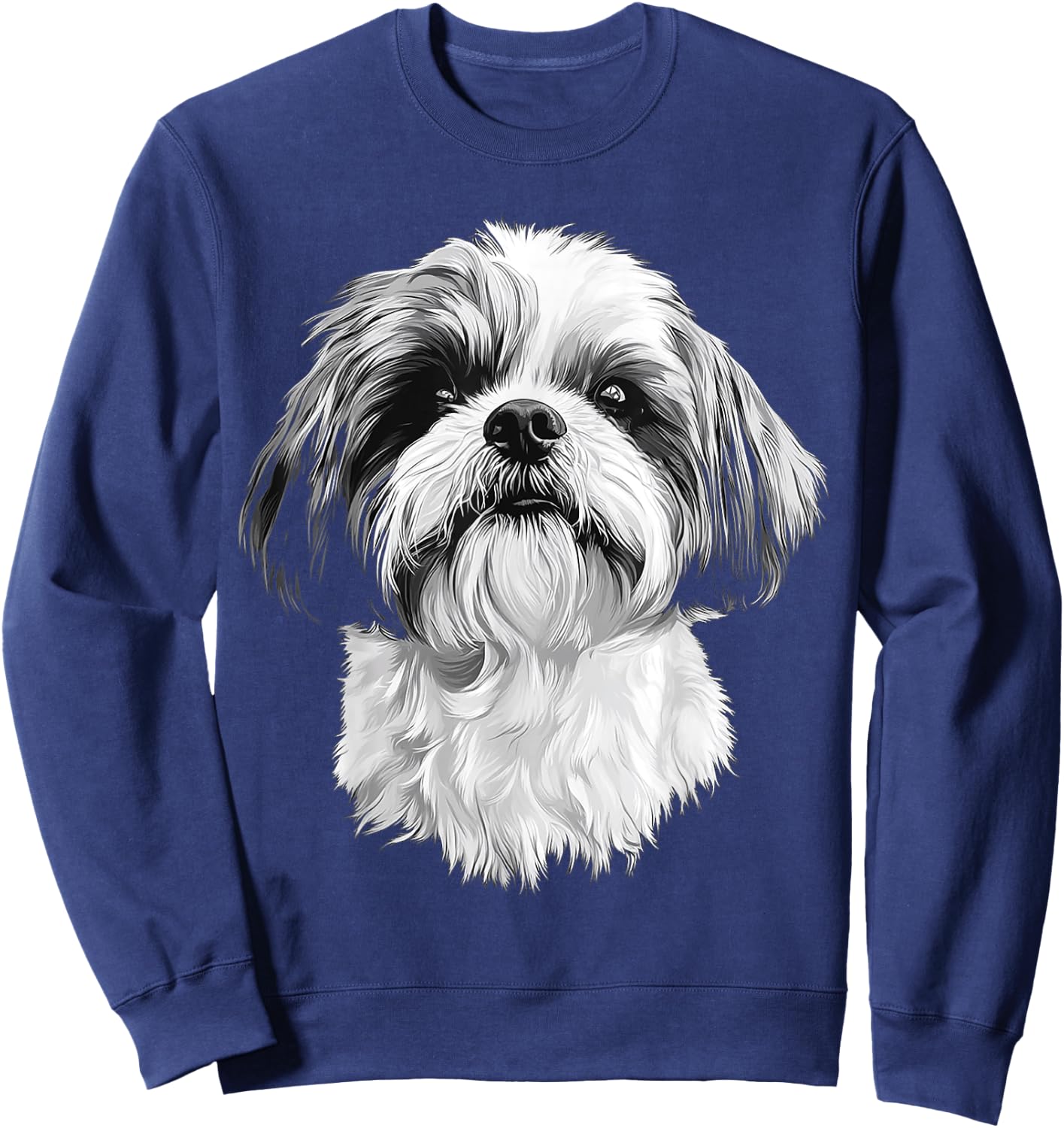 Shih Tzu Dog Motif Pet Artwork Shih Tzu Sweatshirt - Sweatshirt | Navy