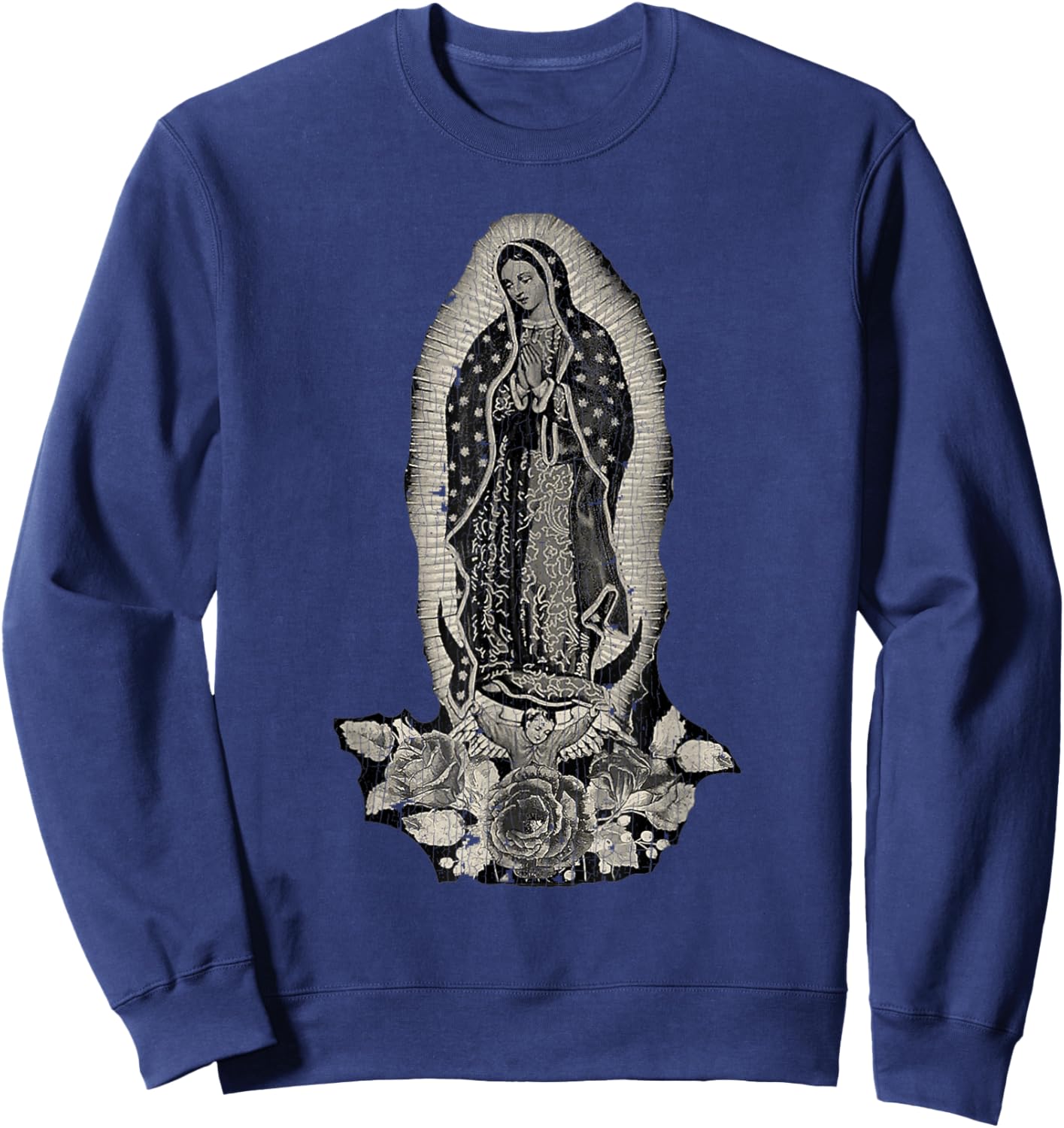 Vintage Retro Our Lady De Guadalupe Sant Mary For Christians Sweatshirt - Sweatshirt | Navy