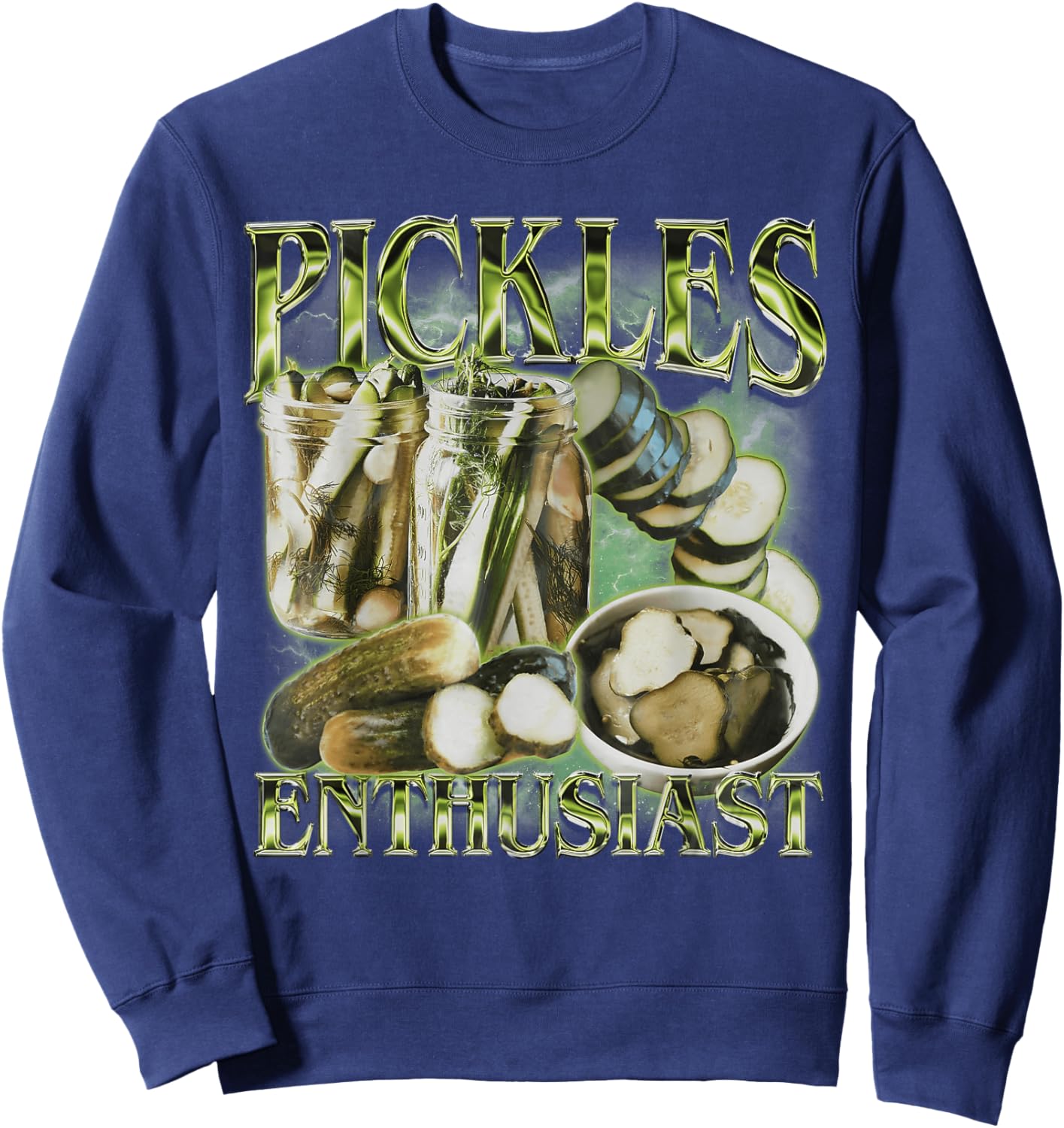 Pickle Enthusiast Vintage 90er Jahre Grafik Pickle Lover Damen Sweatshirt - Sweatshirt | Navy