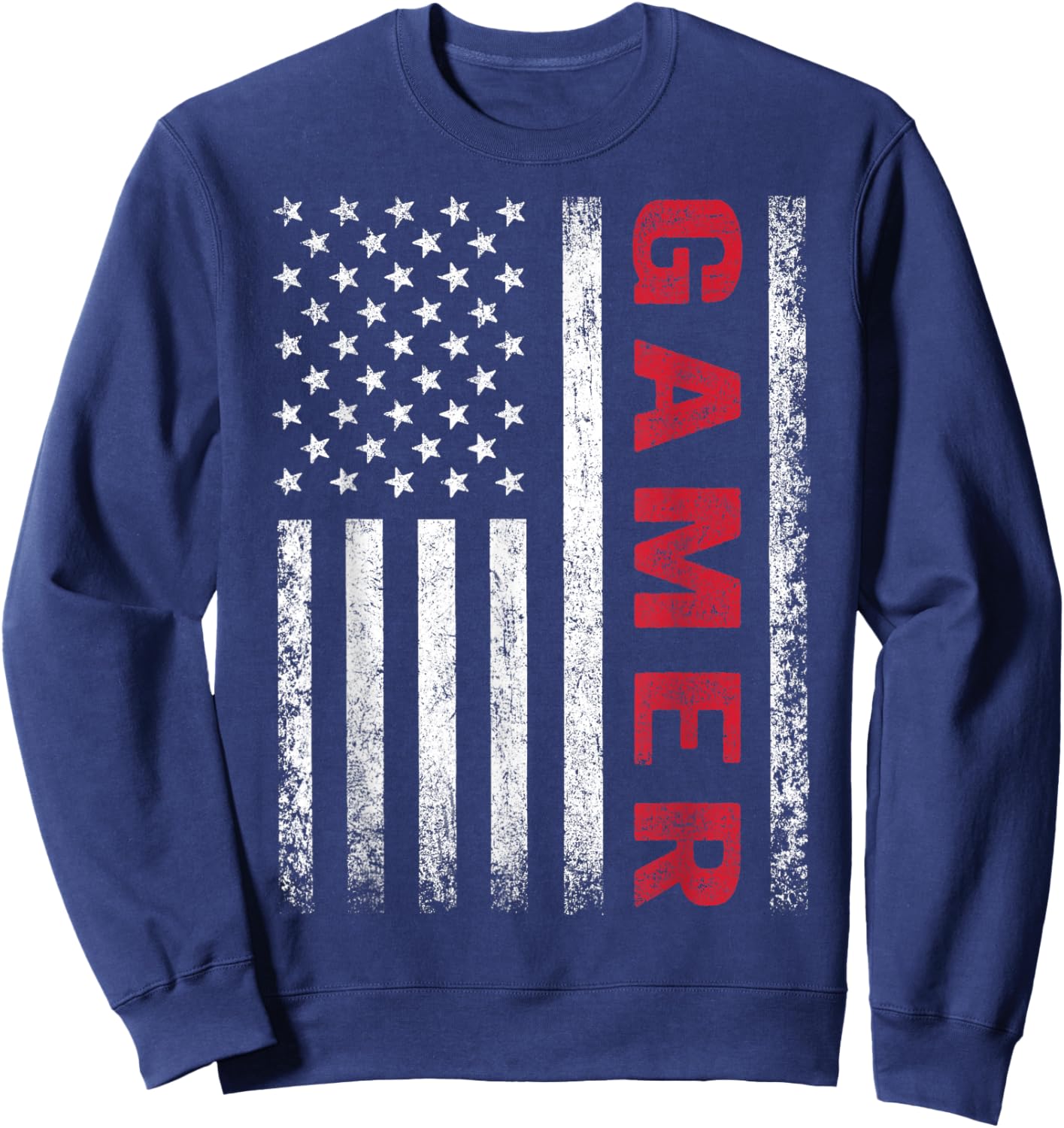 American Flag Funny Gamer Gift Video Games Boys Men Gaming Sweatshirt - Sweatshirt | Navy