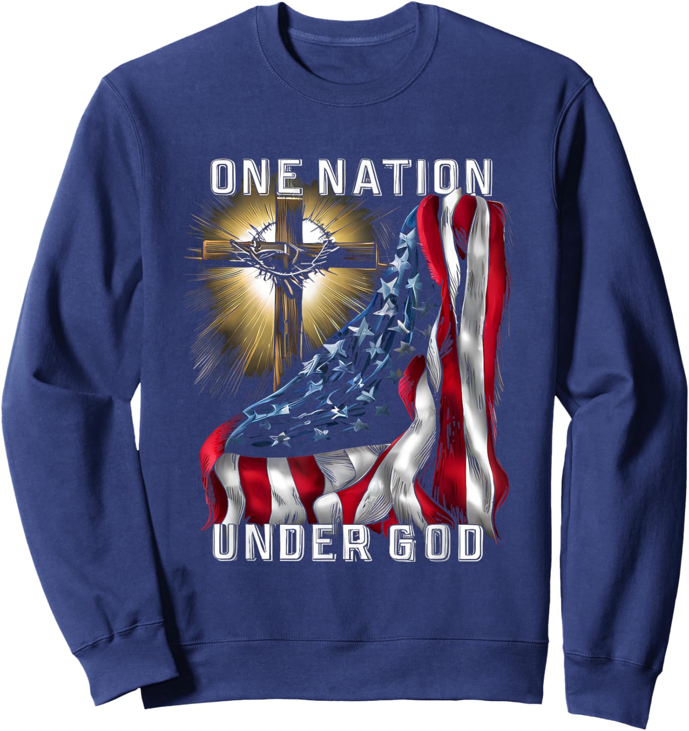 America One Nation Under God Sweatshirt - Sweatshirt | Navy