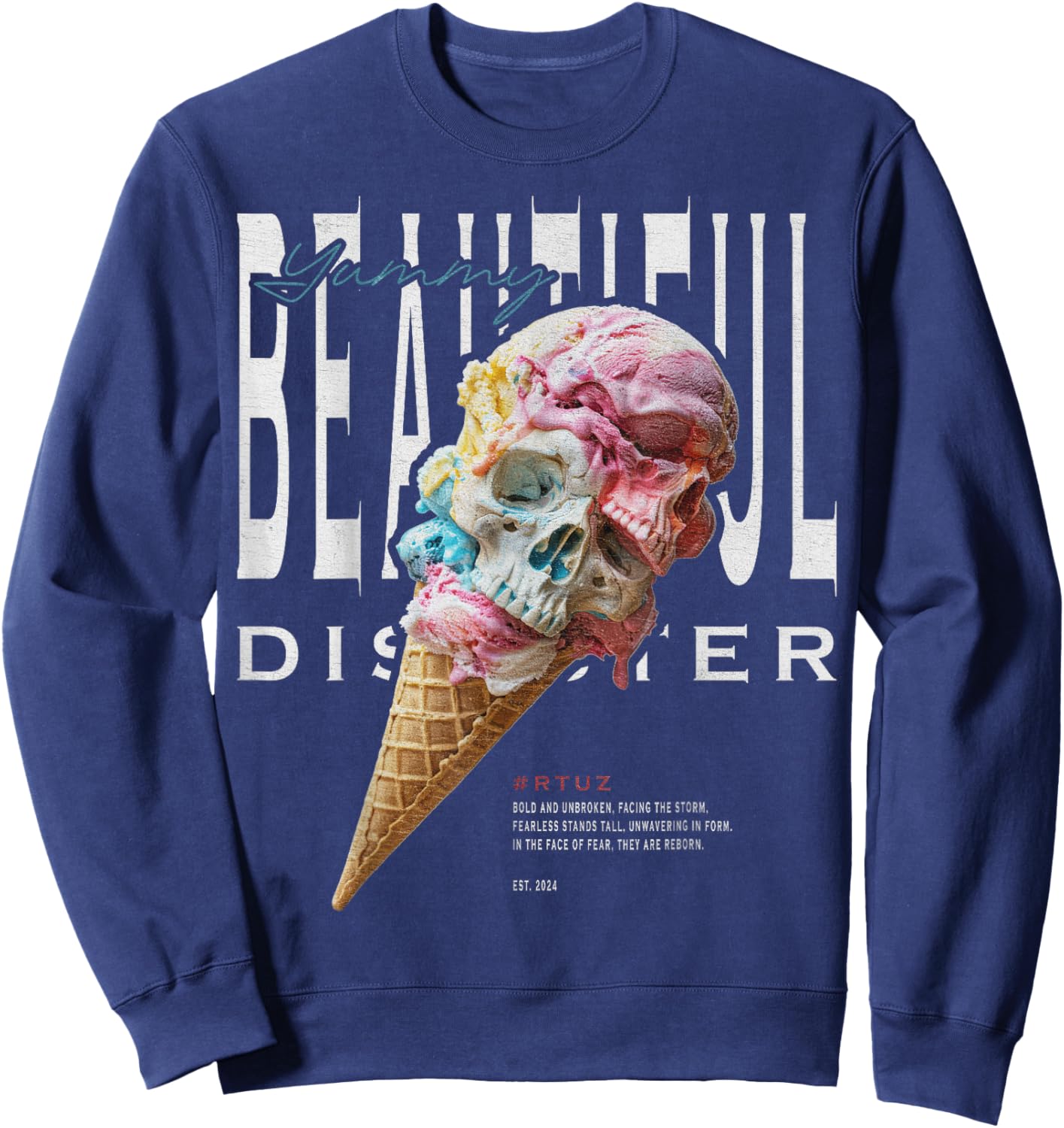 Moderne Hip Hop Eis Ice Cream Grafitti Urban Streetwear Sweatshirt - Sweatshirt | Navy