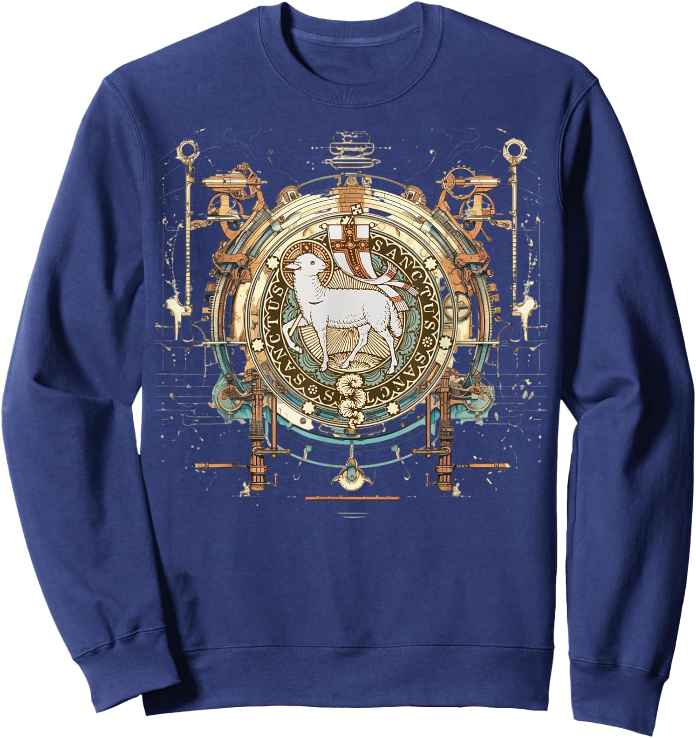 Agnus Dei Sanctus Traditional Latin Mass Catholic Sweatshirt - Sweatshirt | Navy