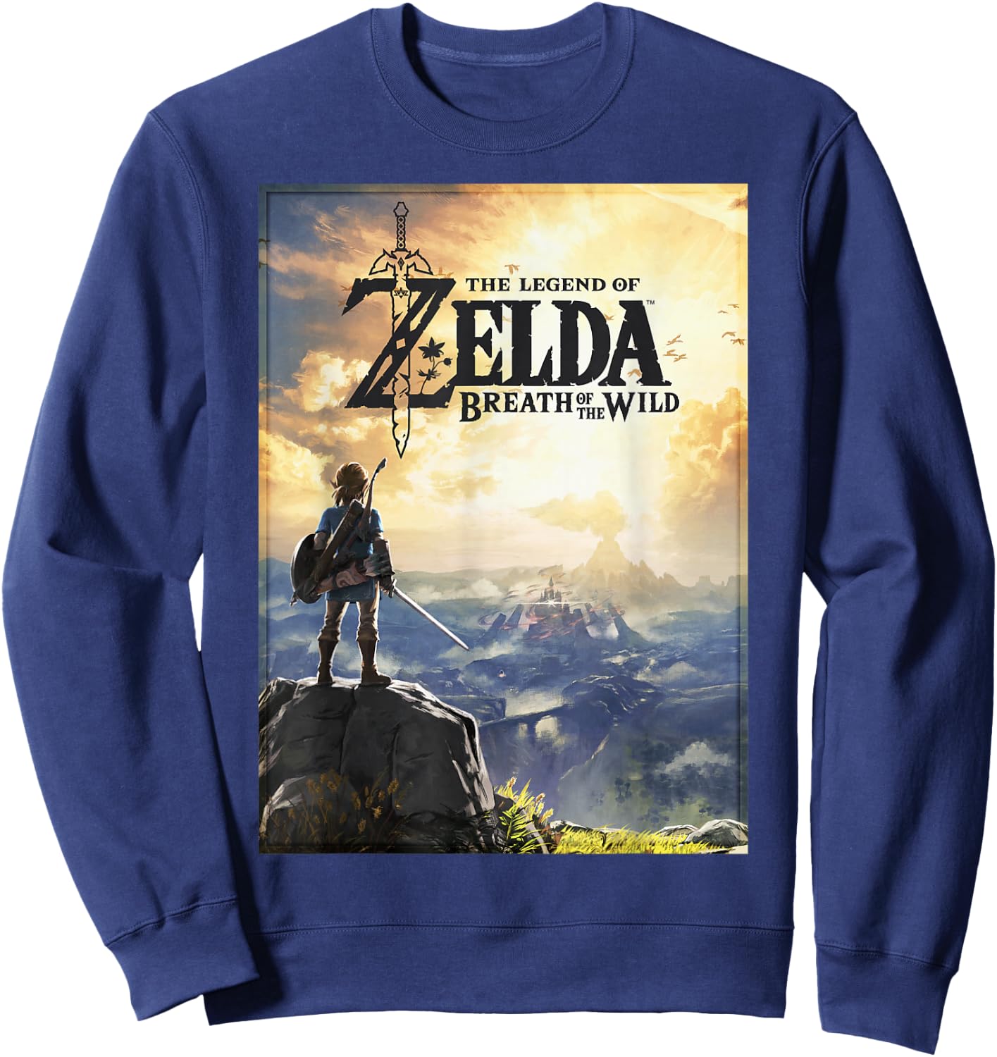 The Legend of Zelda Breath of The Wild Link Horizon Poster Small Sweatshirt - Sweatshirt | Navy