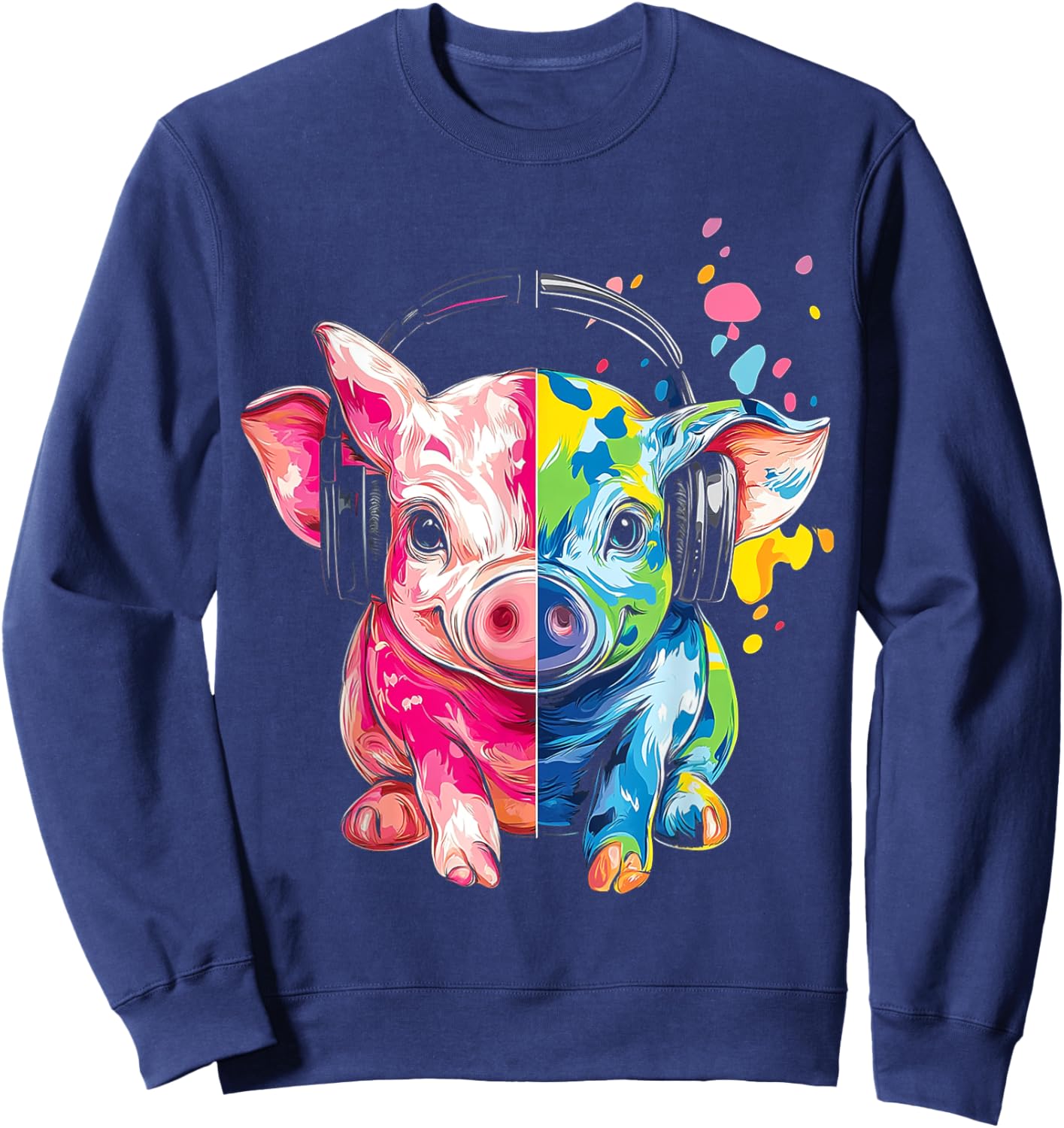 Piglet Illustration Animal Piglet Sweatshirt - Sweatshirt | Navy