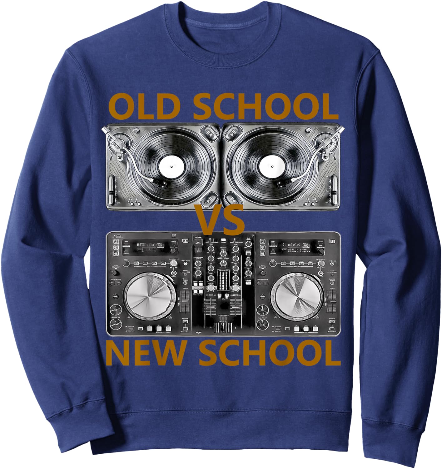 Old School DJ VS New School DJ , House/Dance Music Sweatshirt - Sweatshirt | Navy