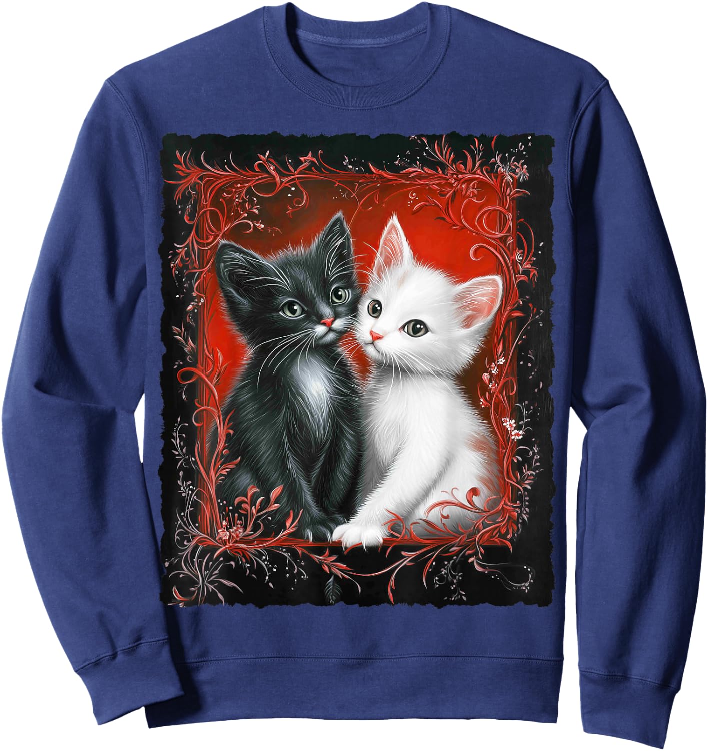 Cute Magical Cat Kitten Fantasy Art Design Sweatshirt - Sweatshirt | Navy