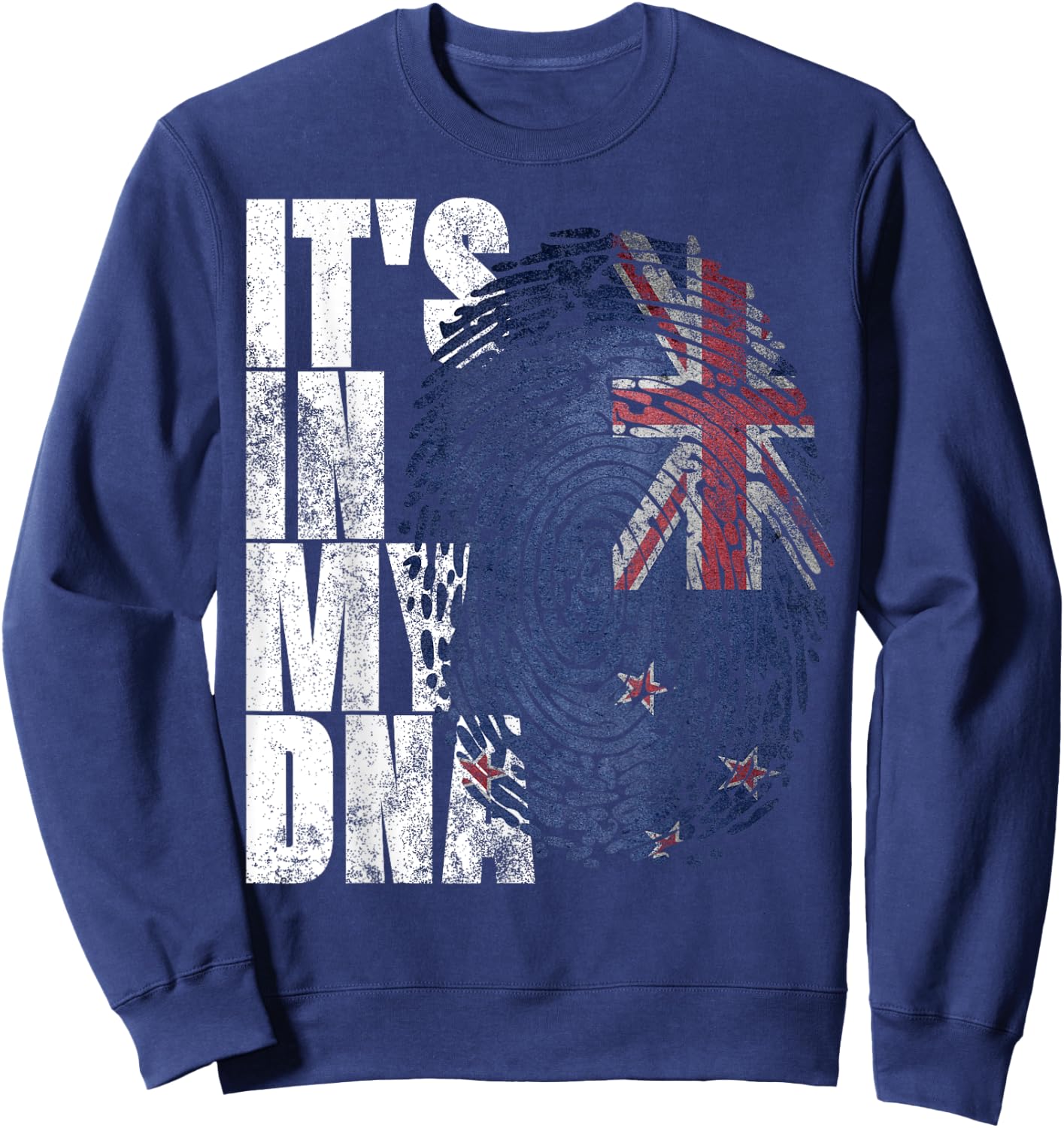 It's In My DNA New Zealand Maori Kiwi Gifts Haka Fan NZ Flag Sweatshirt - Sweatshirt | Navy