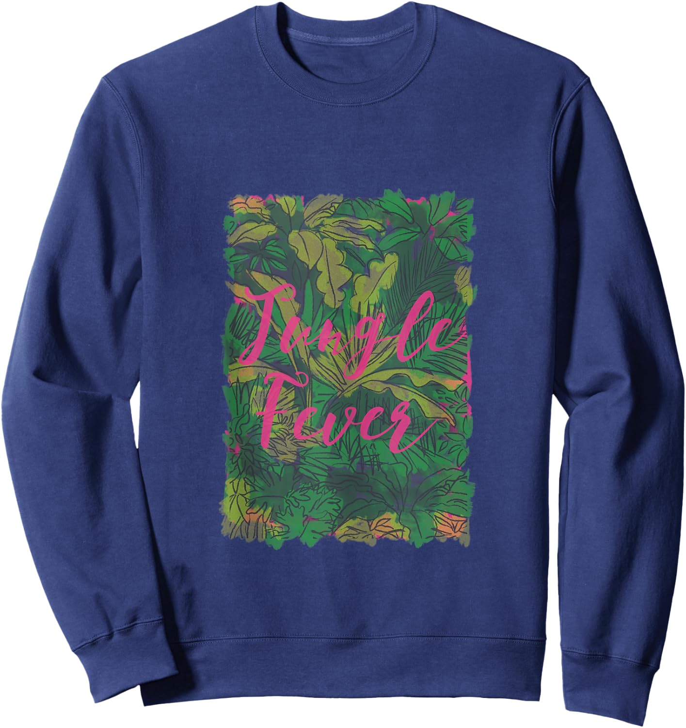Jungle Fever Palm Trees Party Tropic Vibes Gift Girls Boys Sweatshirt - Sweatshirt | Navy