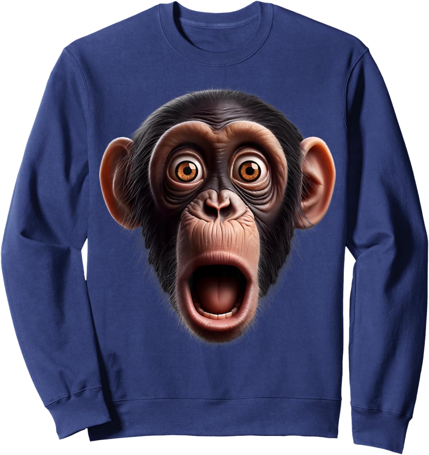 Funny Monkey Face chimpanzee Sweatshirt - Sweatshirt | Navy