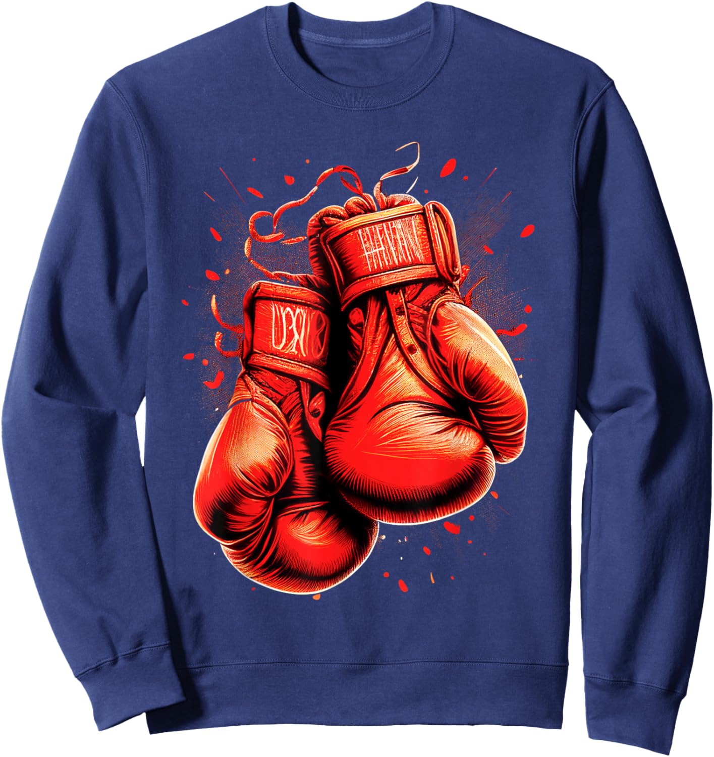 Retro Red Boxing Gloves Vintage Boxer Sweatshirt - Sweatshirt | Navy