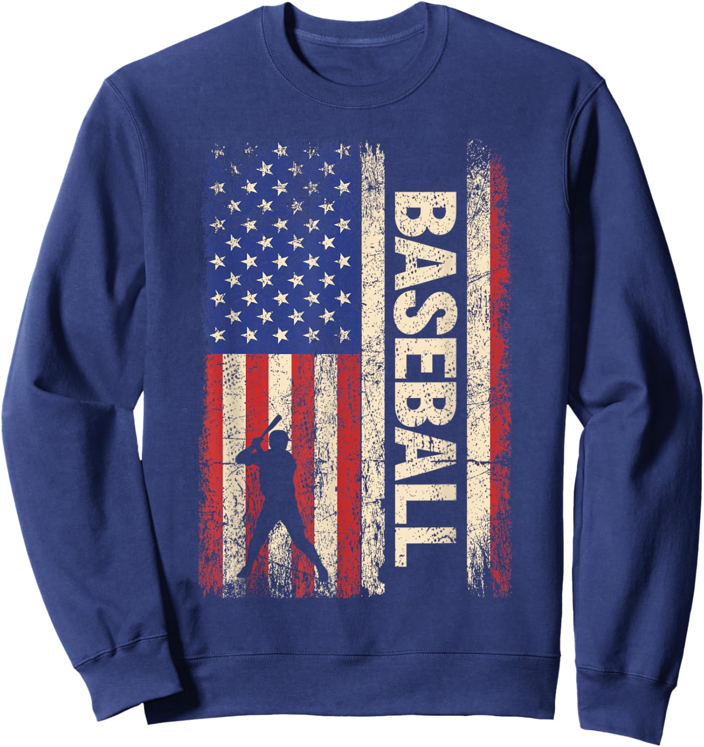 Baseball American US Flag Shirt Vintage 4th of July Men Kids Sweatshirt - Sweatshirt | Navy