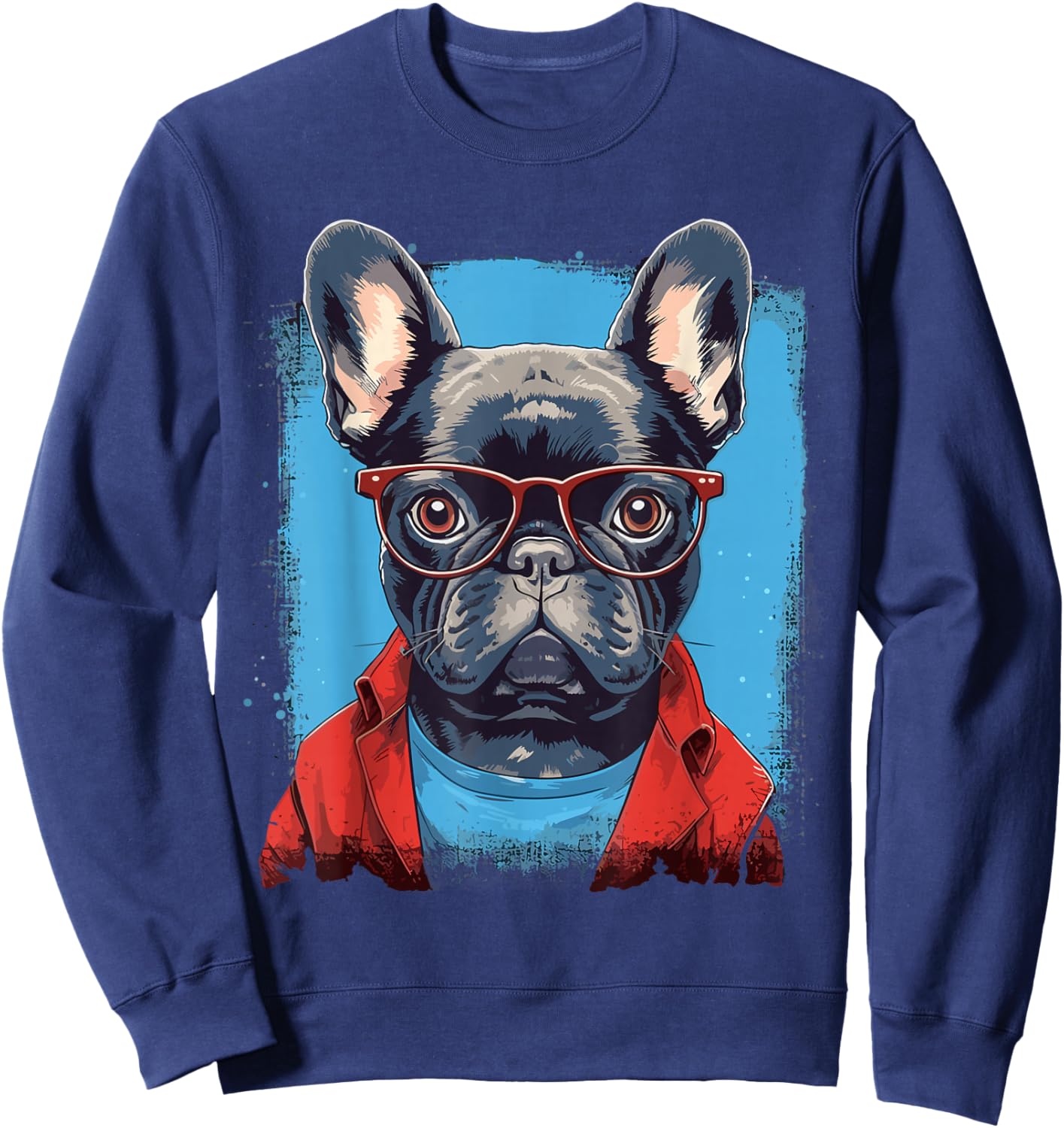 French Bulldog With Sunglasses Sweatshirt - Sweatshirt | Navy