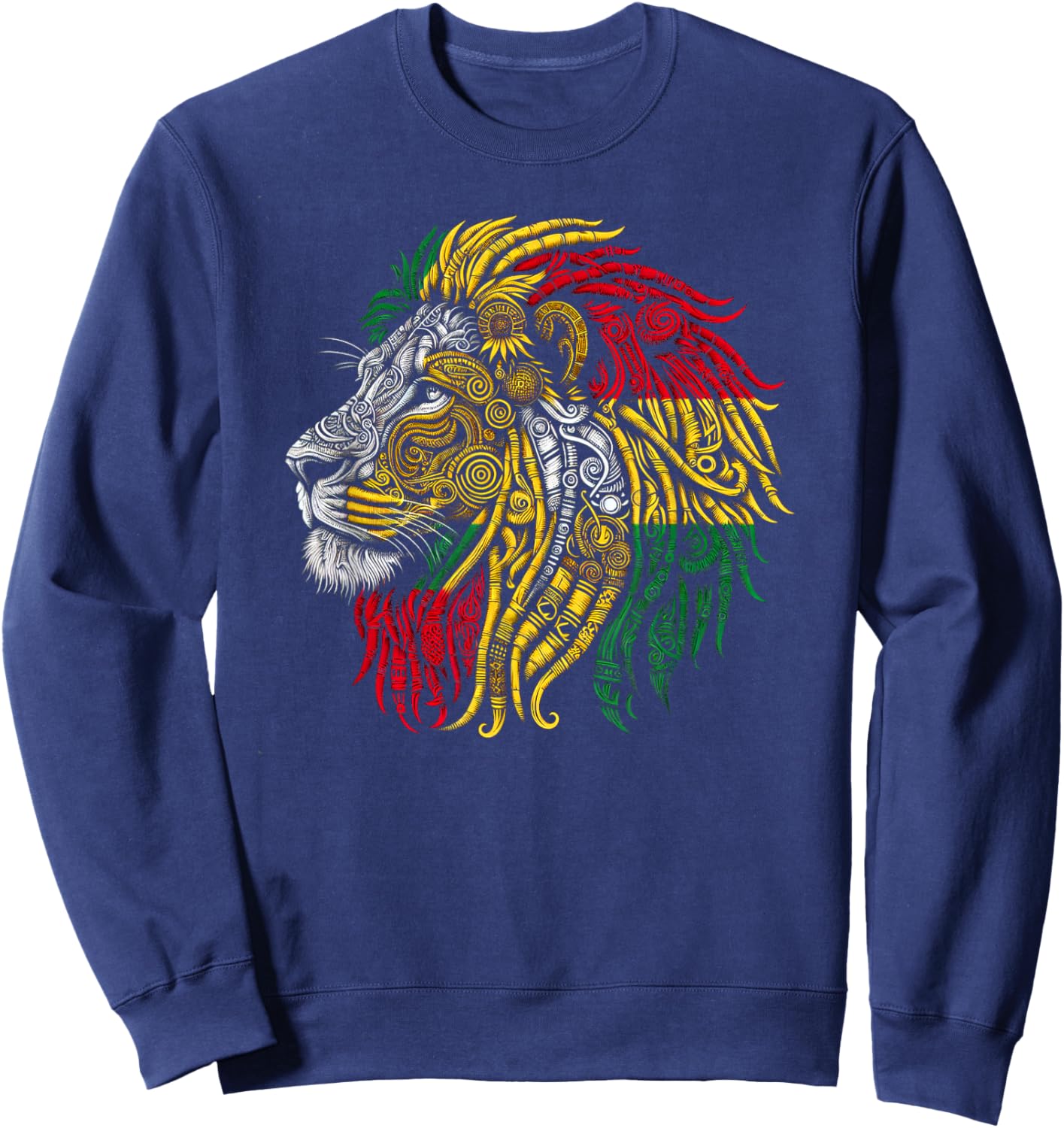 Heritage Rasta Lion Sweatshirt - Sweatshirt | Navy