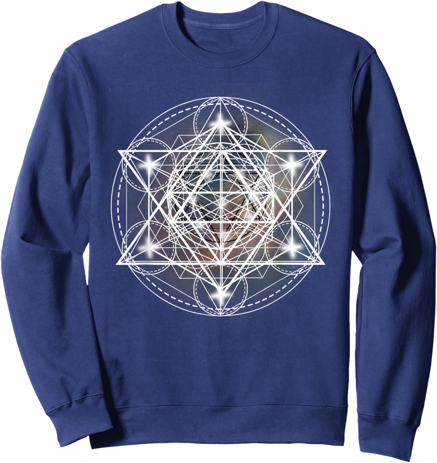 Metatron Cube Sacred Geometry Shirt - Spiritual Yoga Sweatshirt - Sweatshirt | Navy