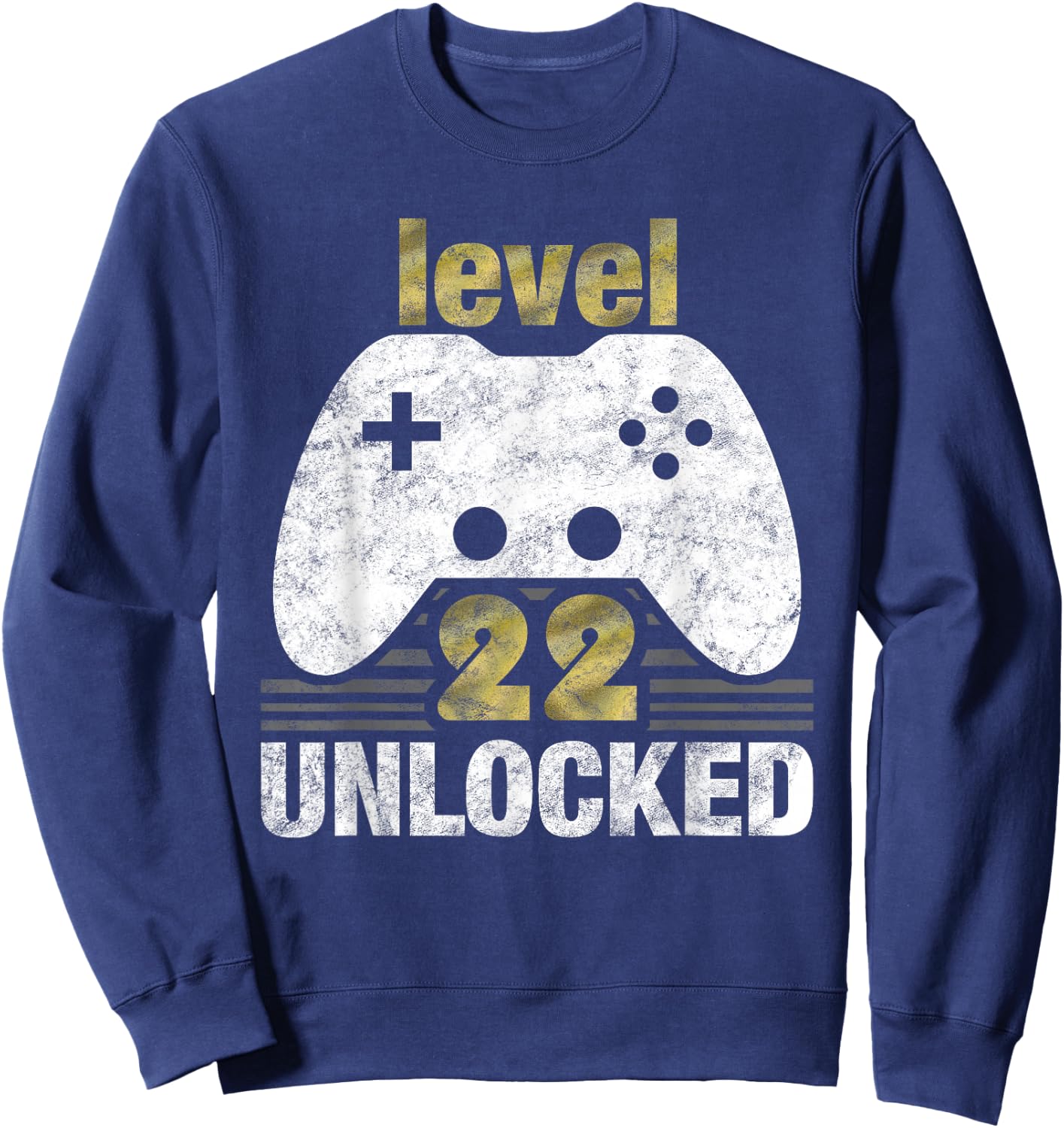 Level 22 Unlocked 22nd Birthday 22 Year Old Gift Gamers Sweatshirt - Sweatshirt | Navy