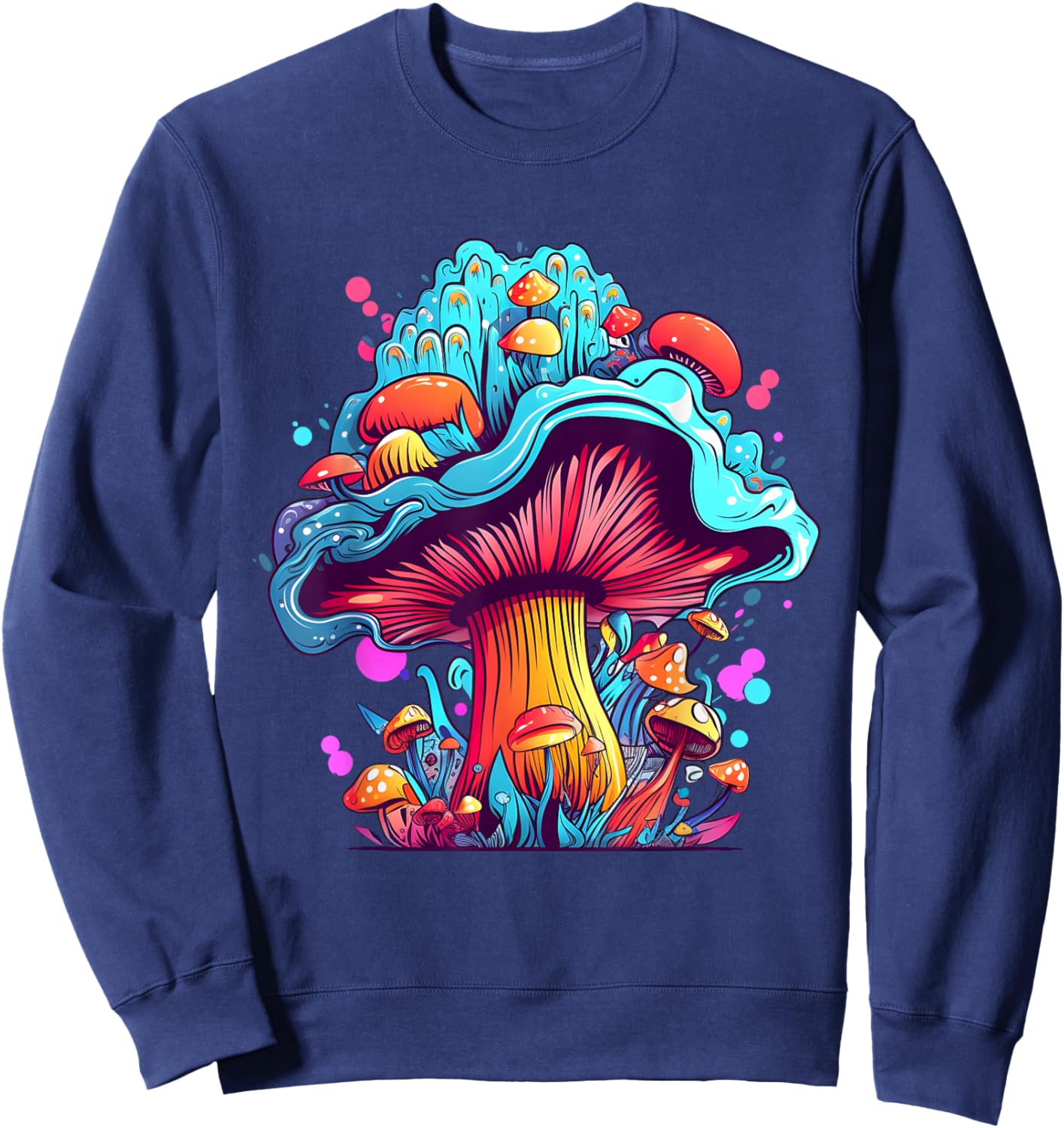 Aesthetic Fungi Mushroom Lover Men Mycology Fungus Sweatshirt - Sweatshirt | Navy