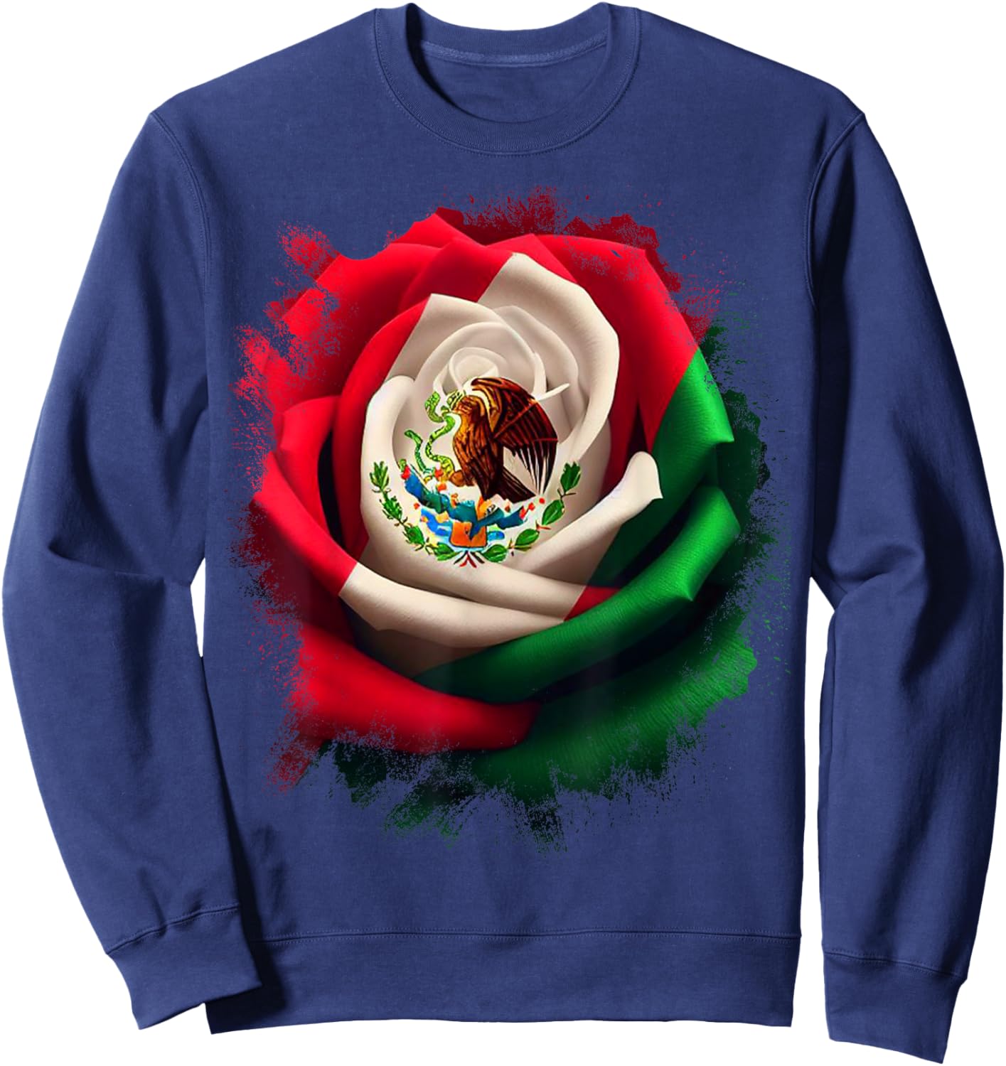 Mexico Gift Rose Tijuana Mexican Hispanic Pride Poncho Sweatshirt - Sweatshirt | Navy