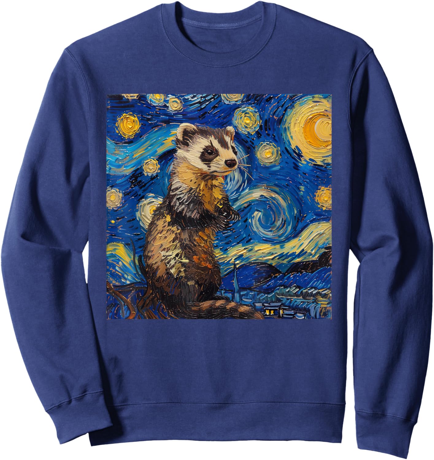 Ferret Van Gogh Starry Night Sweatshirt - Sweatshirt | Navy