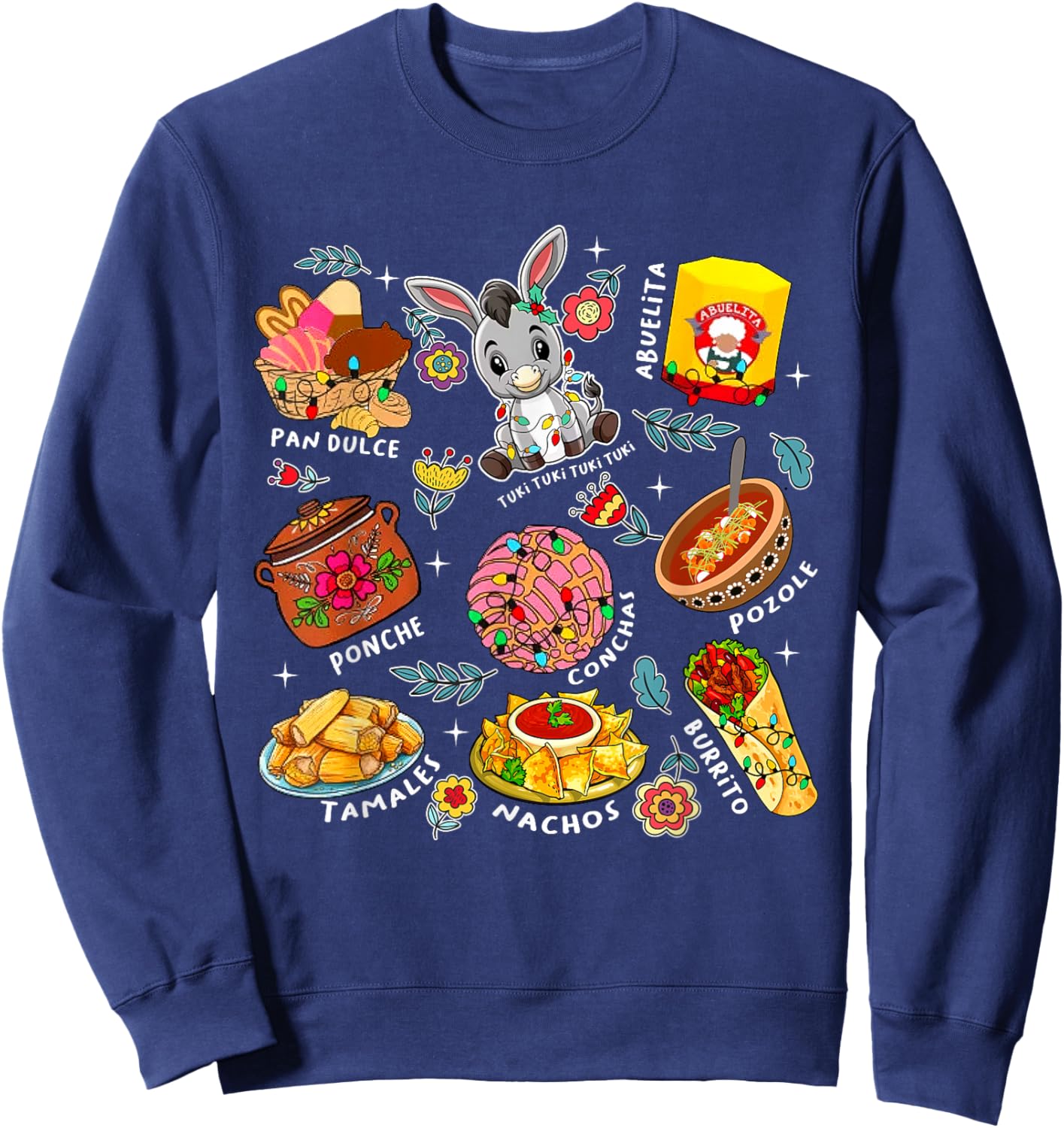Mi Burrito Sabanero Mexican Tuki Tuki Donkey Latino Xmas Sweatshirt - Sweatshirt | Navy