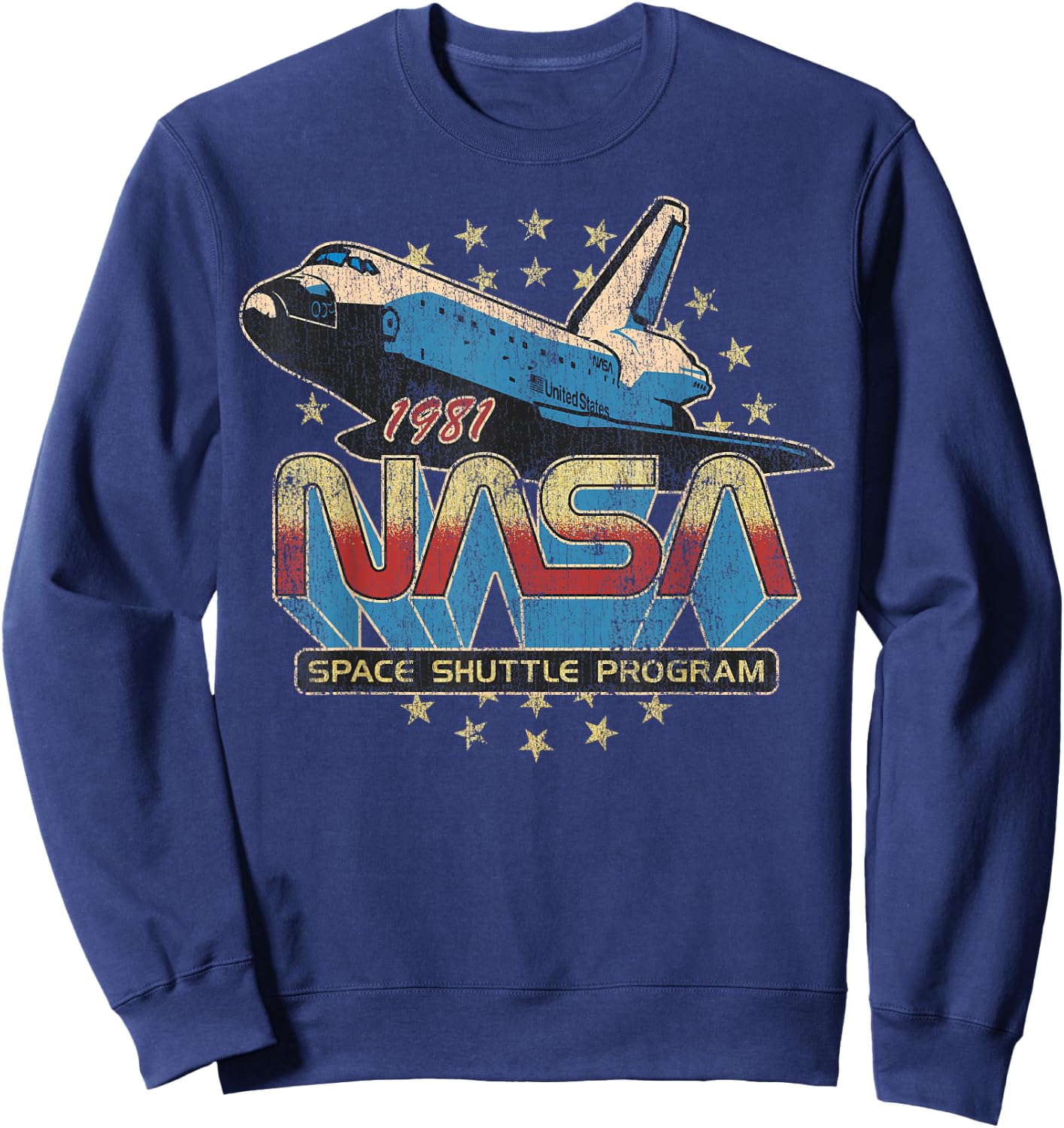 NASA Space Shuttle Program 1981 Distressed Sweatshirt - Sweatshirt | Navy