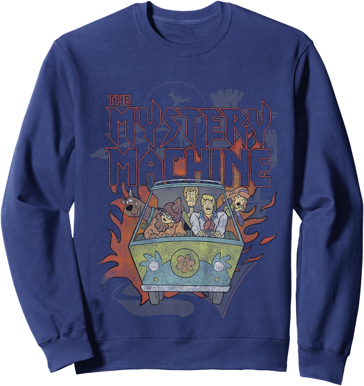 Kids Scooby-Doo The Mystery Machine Flame Portrait Sweatshirt - Sweatshirt | Navy