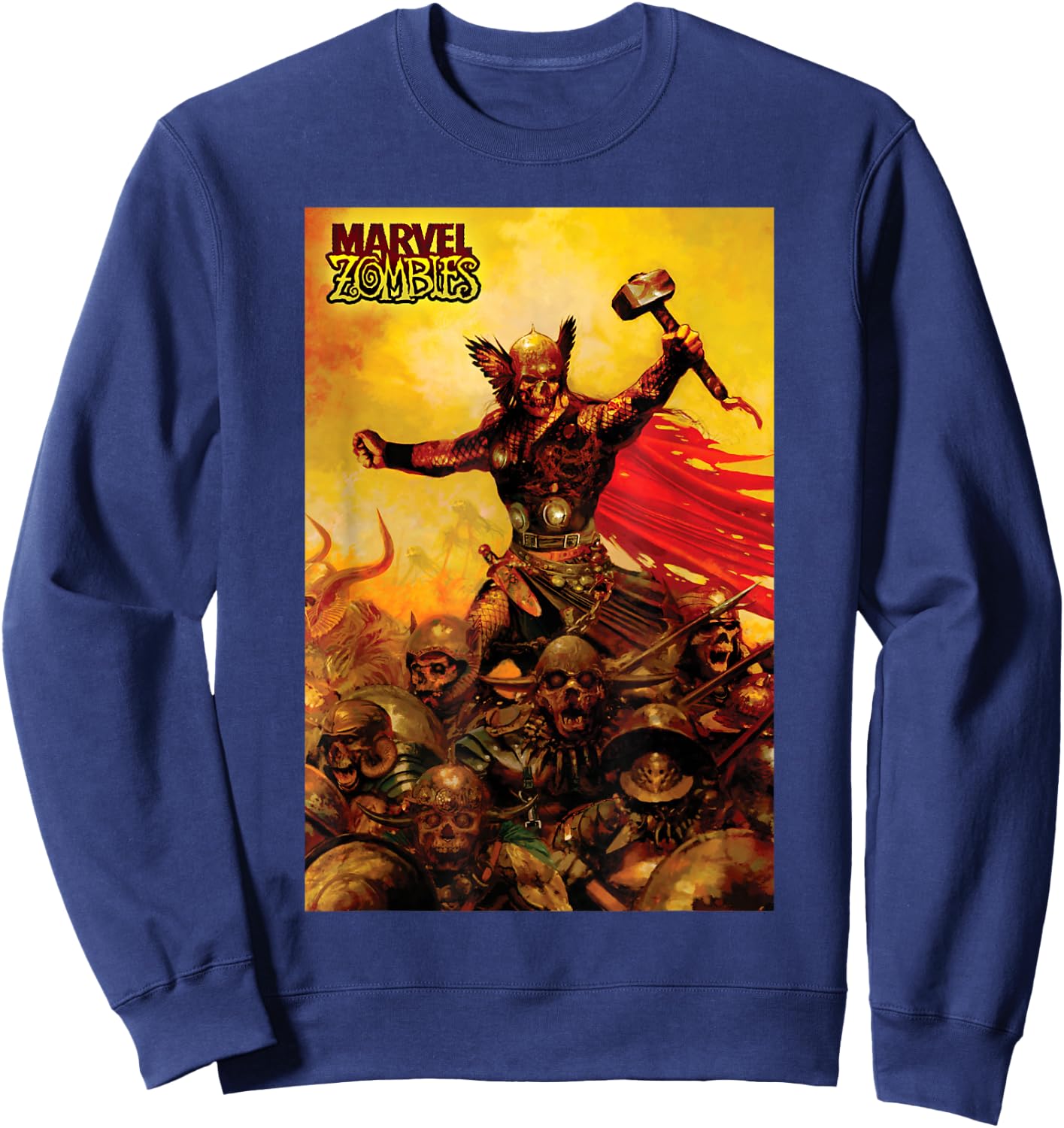 Marvel Zombies Thor Zombie Poster Sweatshirt - Sweatshirt | Navy
