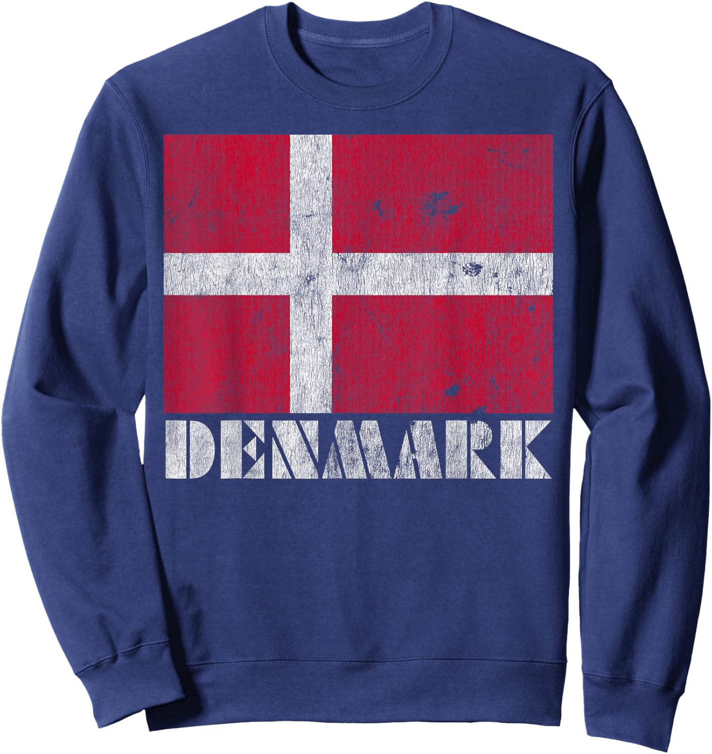 Danish Denmark Flag Shirt Vintage Country Souvenir Gift Sweatshirt - Sweatshirt | Navy