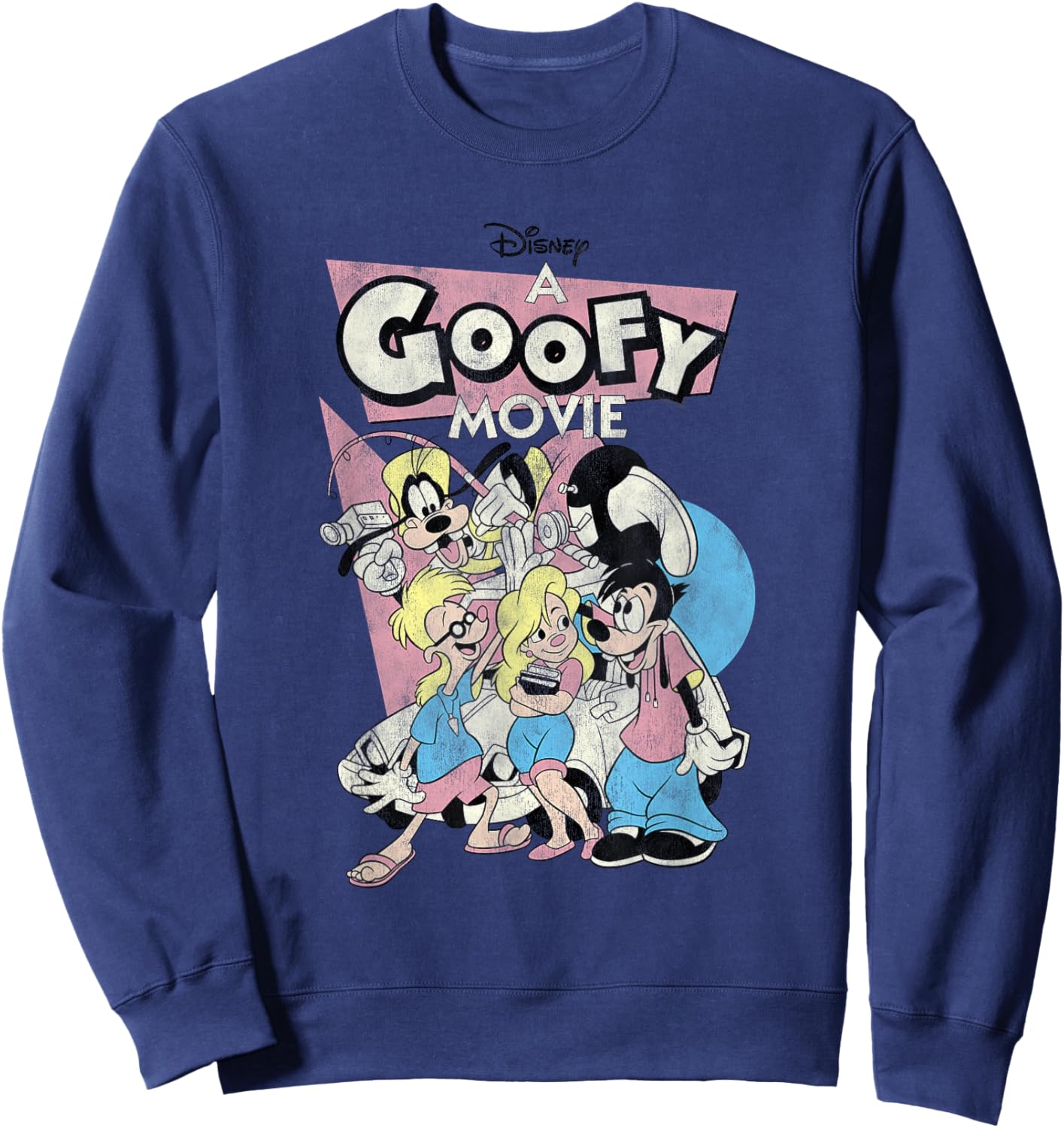 Disney A Goofy Movie , Black, S Sweatshirt - Sweatshirt | Navy