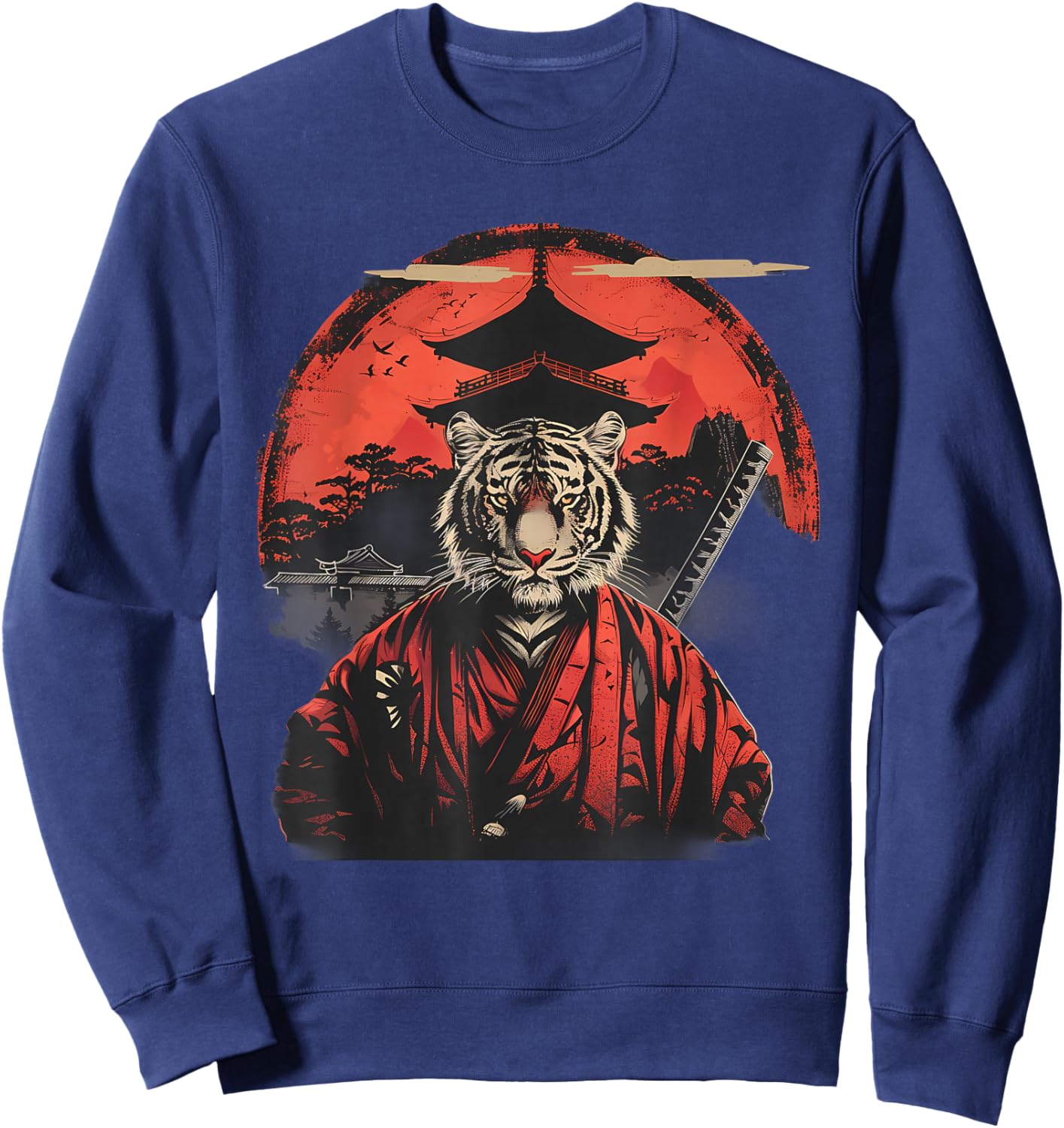 Japanese Warrior Temple Japanese Samurai Tiger Samurai Tiger Sweatshirt - Sweatshirt | Navy