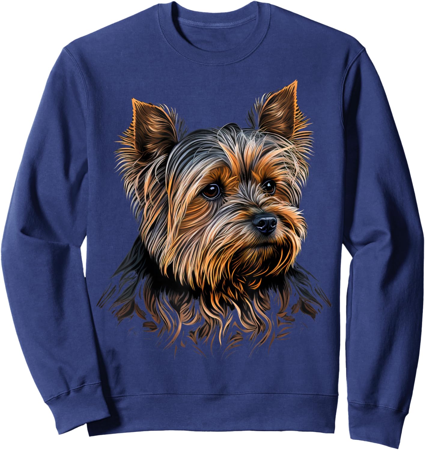 Cute Yorkshire Terrier Dog on Yorkshire Terrier Lover Women Kids Sweatshirt - Sweatshirt | Navy