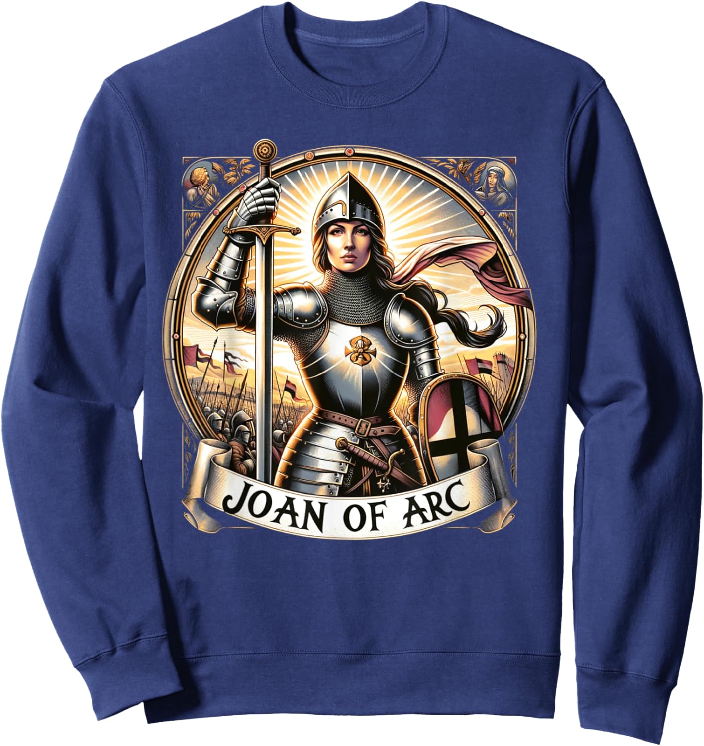Saint Joan of Arc Catholic Sweatshirt - Sweatshirt | Navy