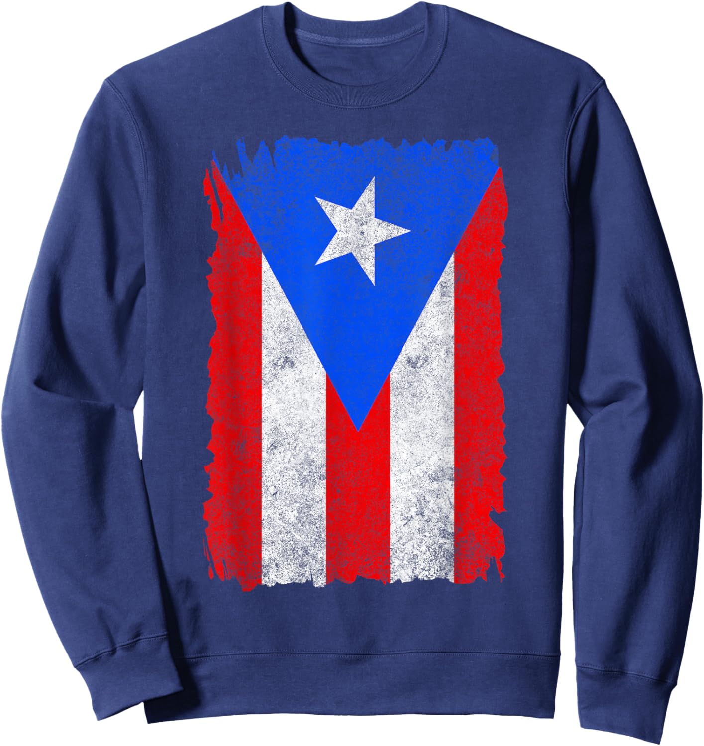Vintage Boricua Puerto Rican Puerto Rico PR Flag Pride Roots Sweatshirt - Sweatshirt | Navy