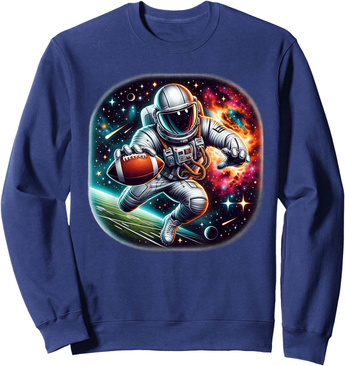 Astronaut Playing Football In Space Sweatshirt - Sweatshirt | Navy