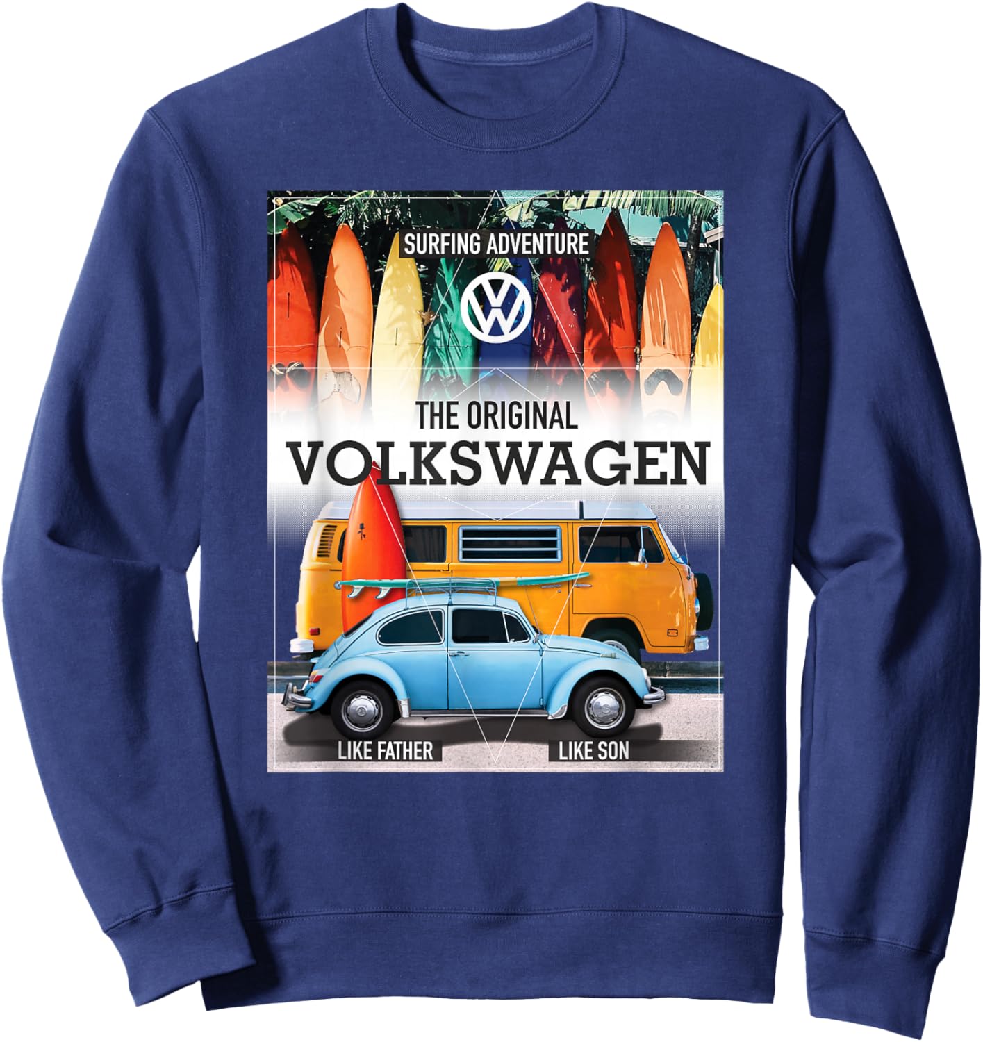 Volkswagen Surfing Adventure Beetle & Camper Sweatshirt - Sweatshirt | Navy