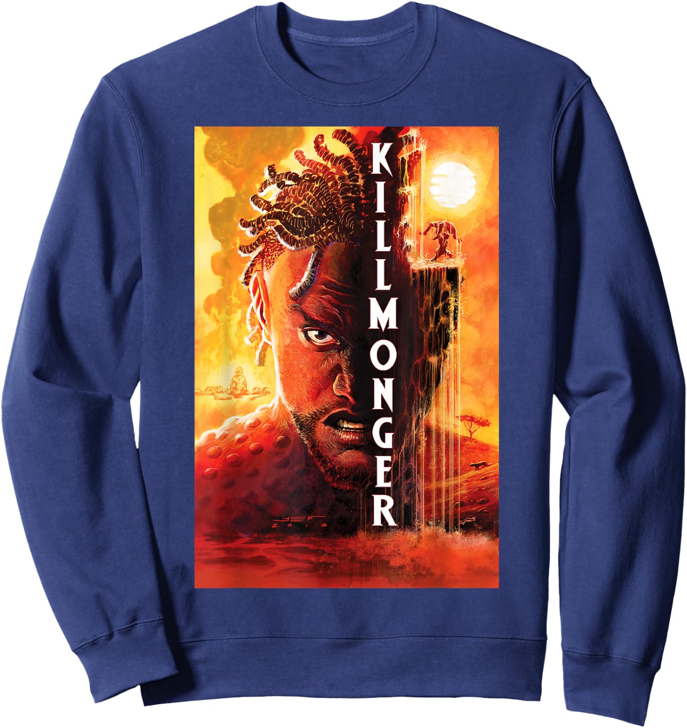 Marvel Comixology Killmonger Revenge Comic Book Cover Sweatshirt - Sweatshirt | Navy