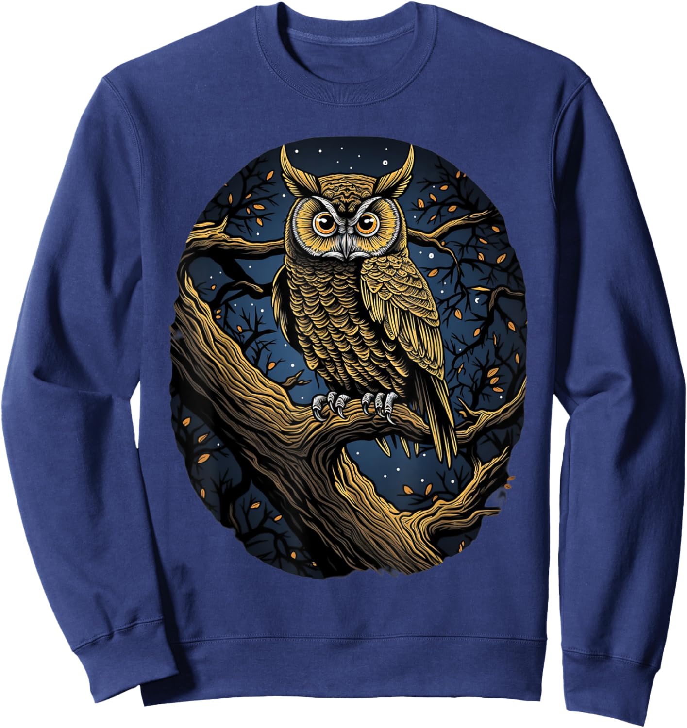 Moonlit Majesty Owl Sweatshirt - Sweatshirt | Navy